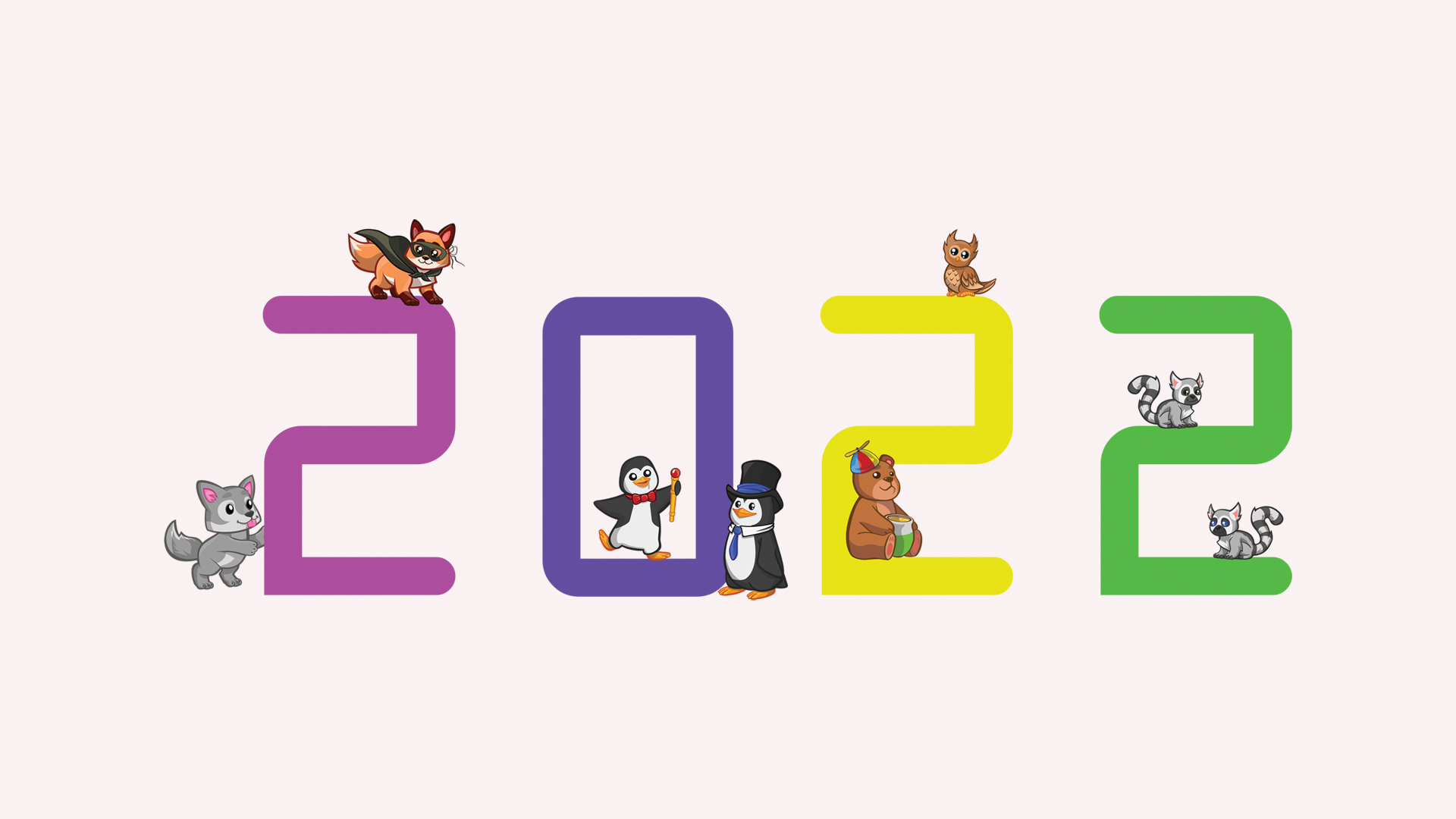 2022年个性创意数字动物壁纸，免费节日版电脑桌面背景下载