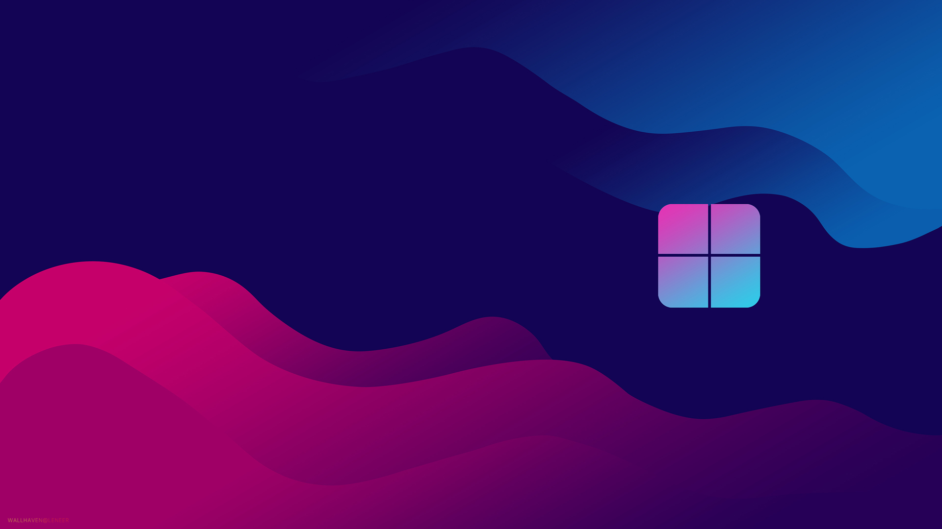 Windows 12深蓝色粉红元素高清壁纸，免费下载电脑桌面背景