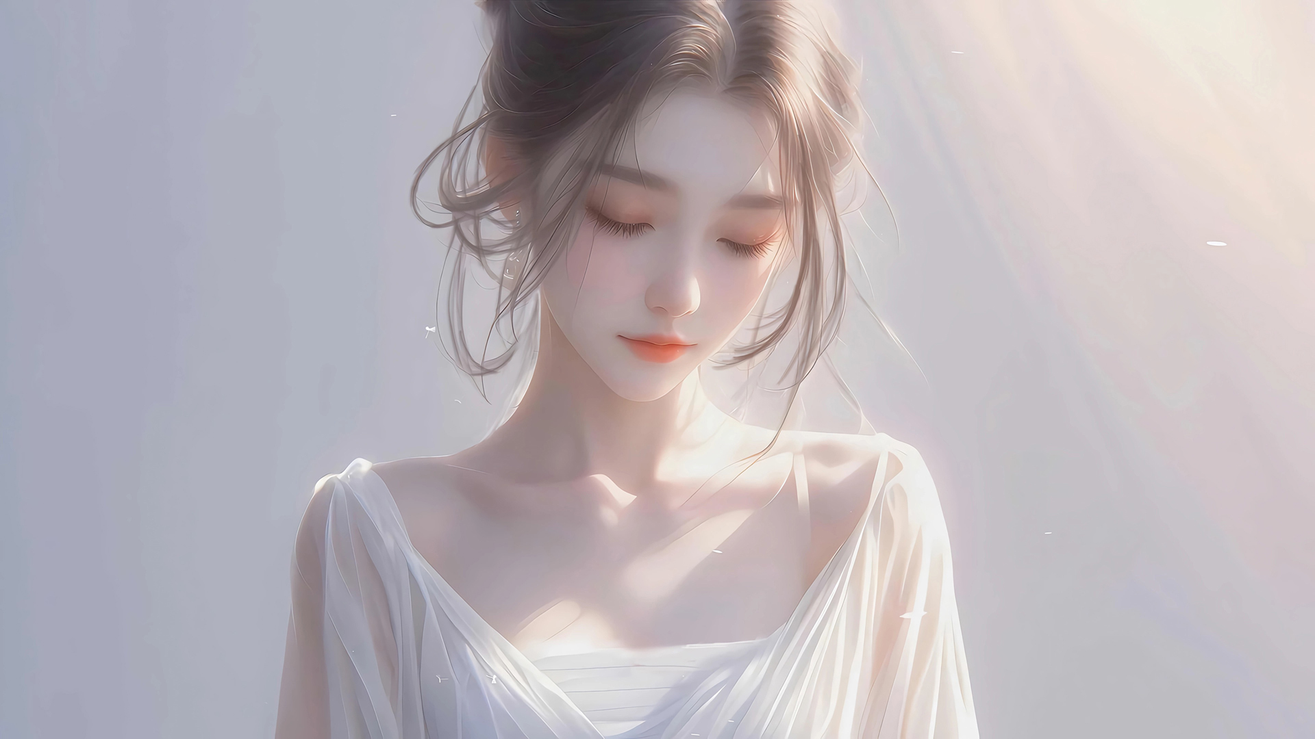 绝美白衣少女动漫壁纸，高清免费下载，装点你的电脑桌面