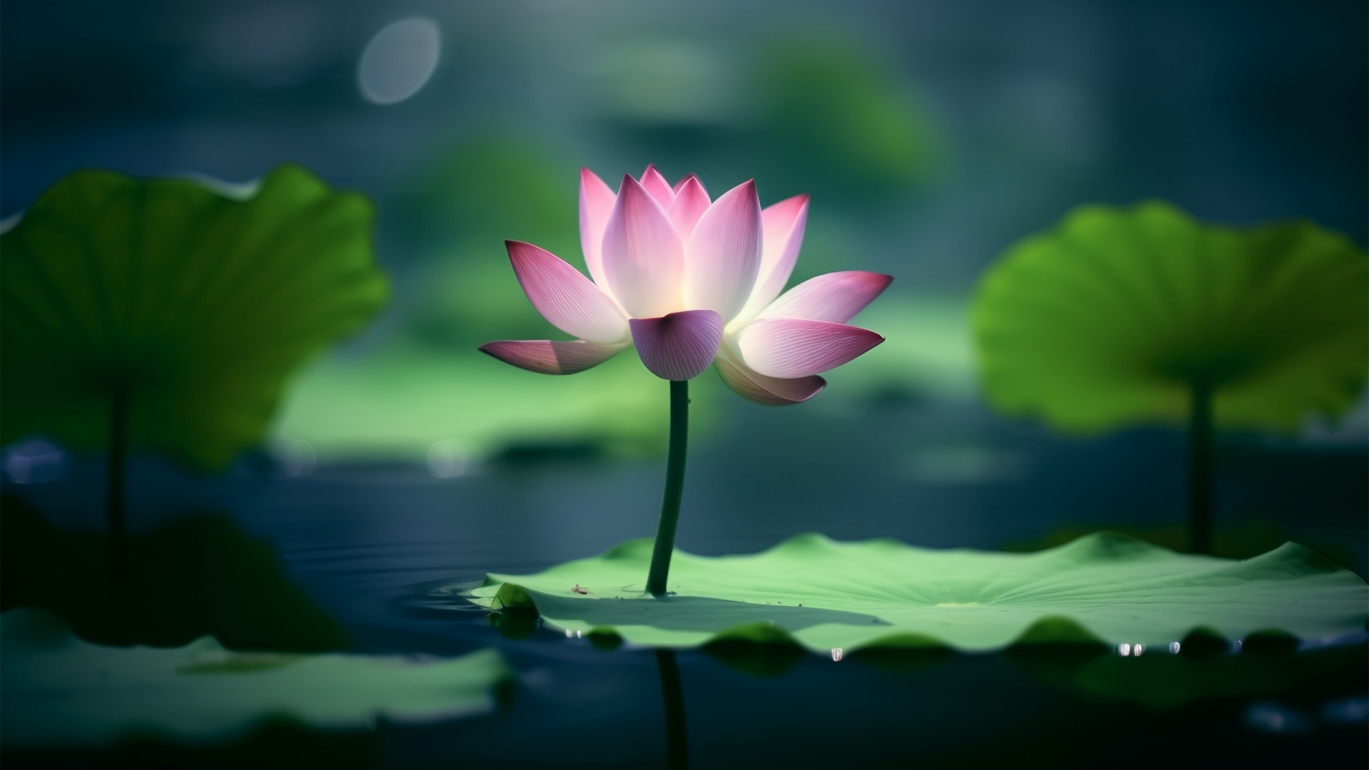 绝美荷花AI画作，精选电脑壁纸，花卉主题免费下载