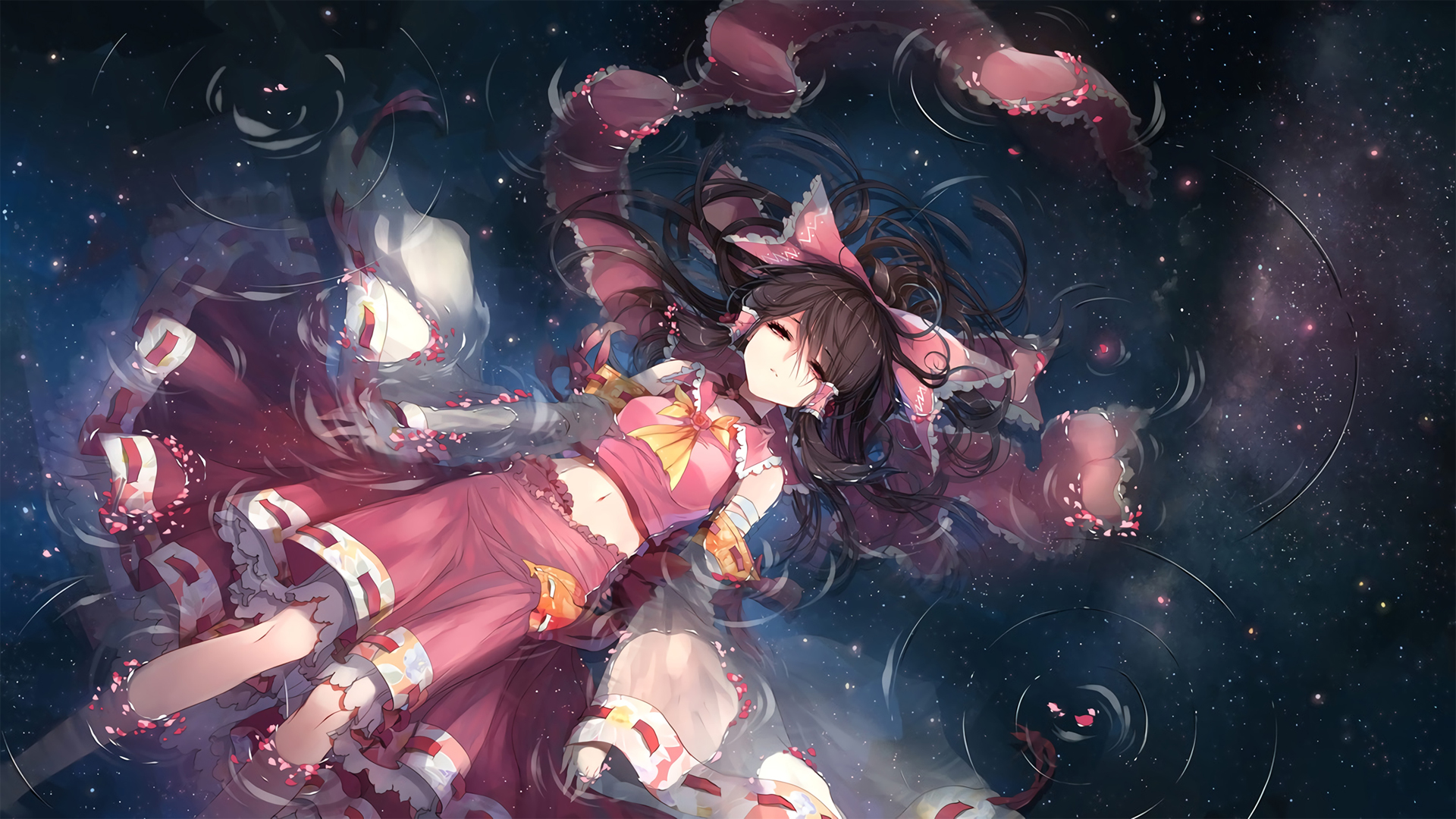 博丽灵梦 水上动漫女孩壁纸