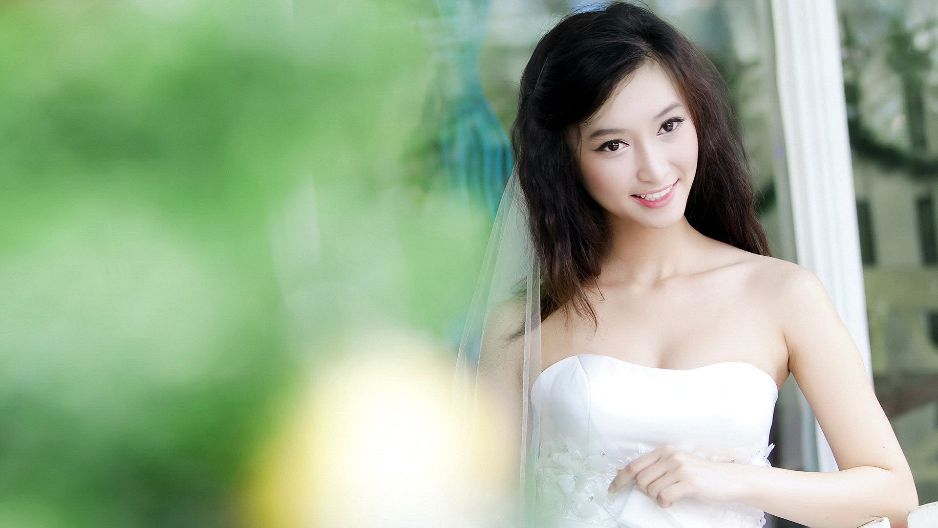 洁白新娘桌面壁纸，免费高清美女电脑背景图下载