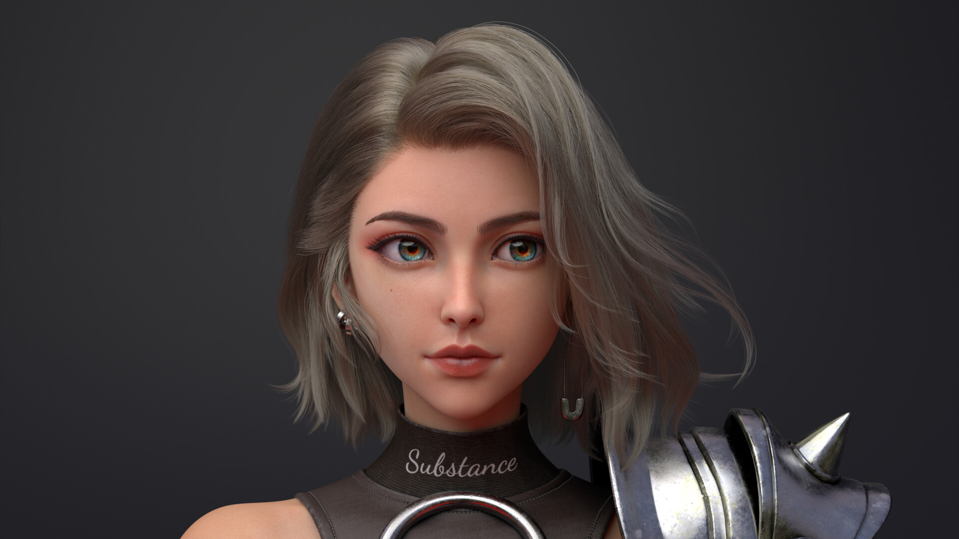 3d个性美女 短发 脸 眼睛 动漫壁纸