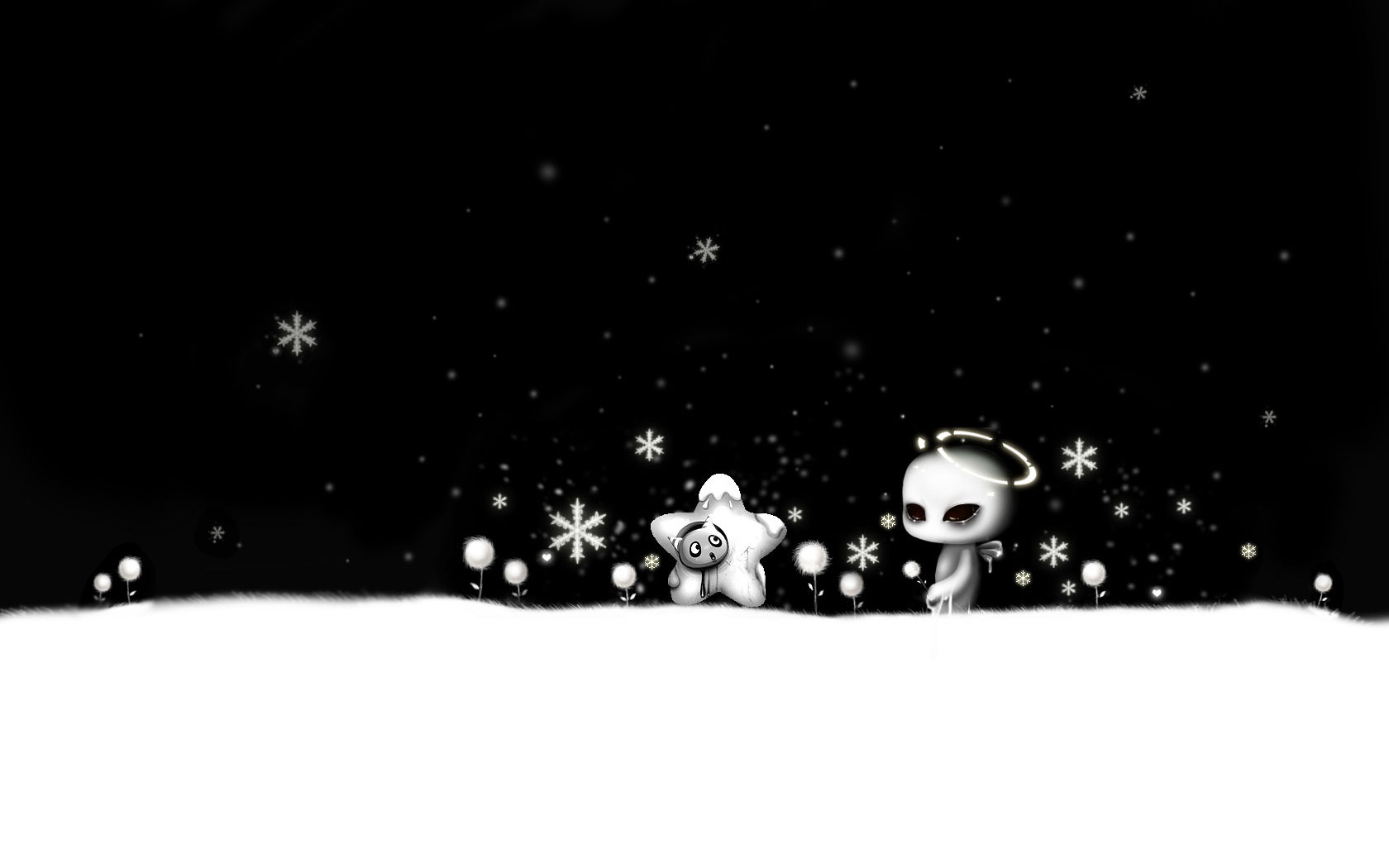 可爱雪精灵壁纸，免费下载非主流电脑背景，精美绝伦！