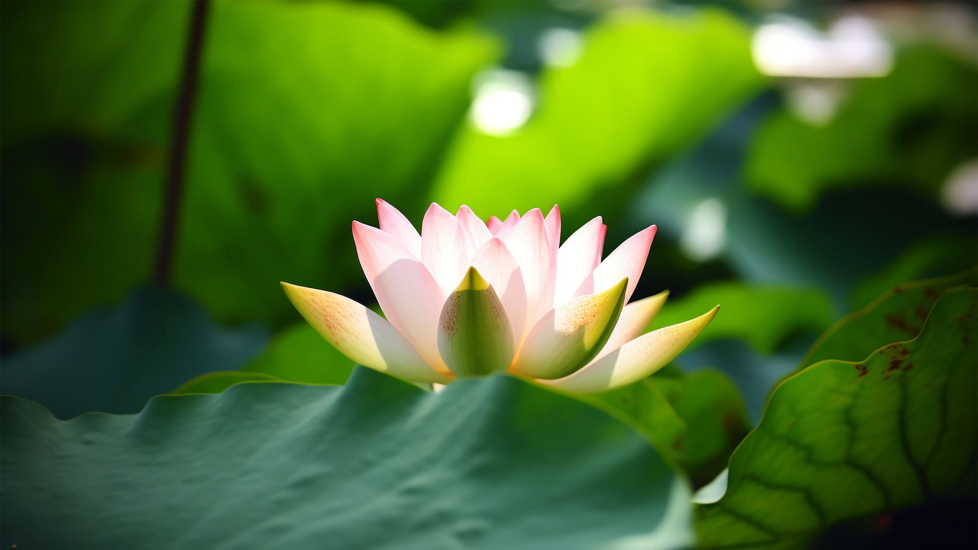 漂亮荷花AI绘画，精选桌面壁纸，花卉主题免费下载