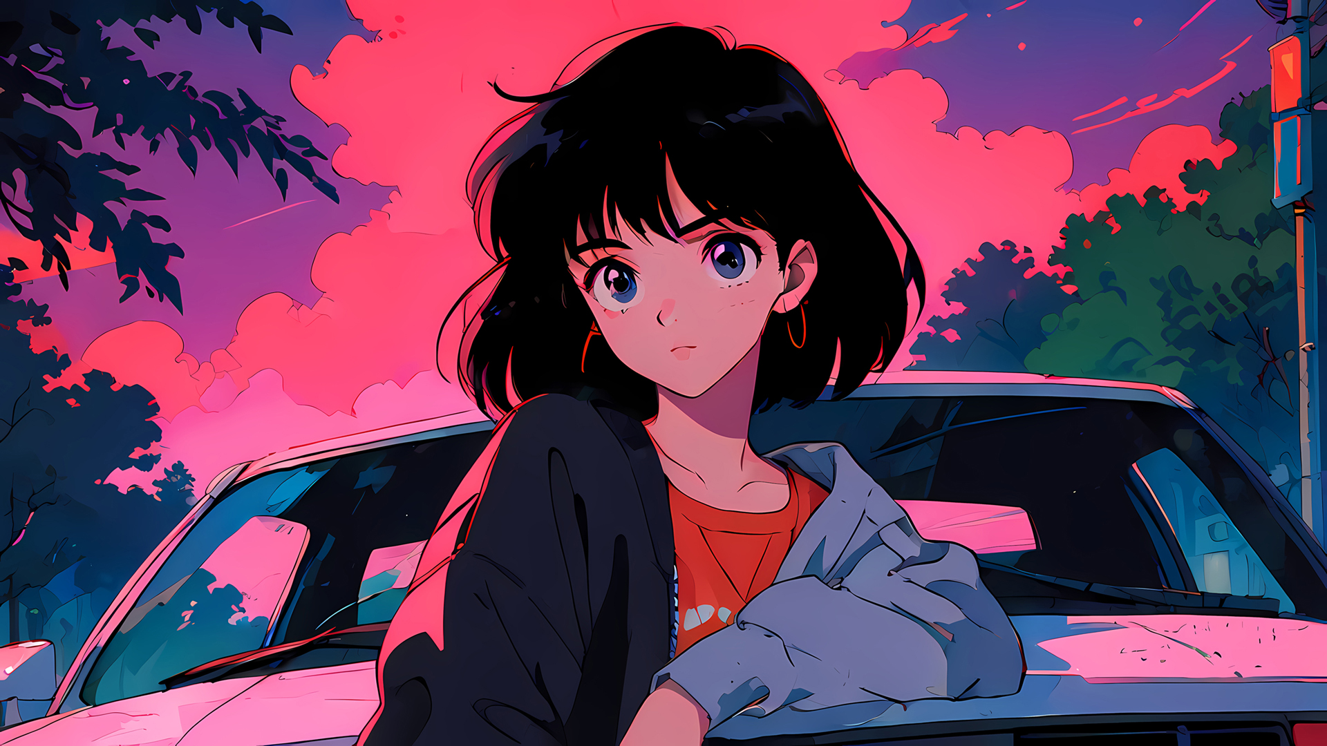 美少女 汽车 动漫人物风景桌面壁纸
