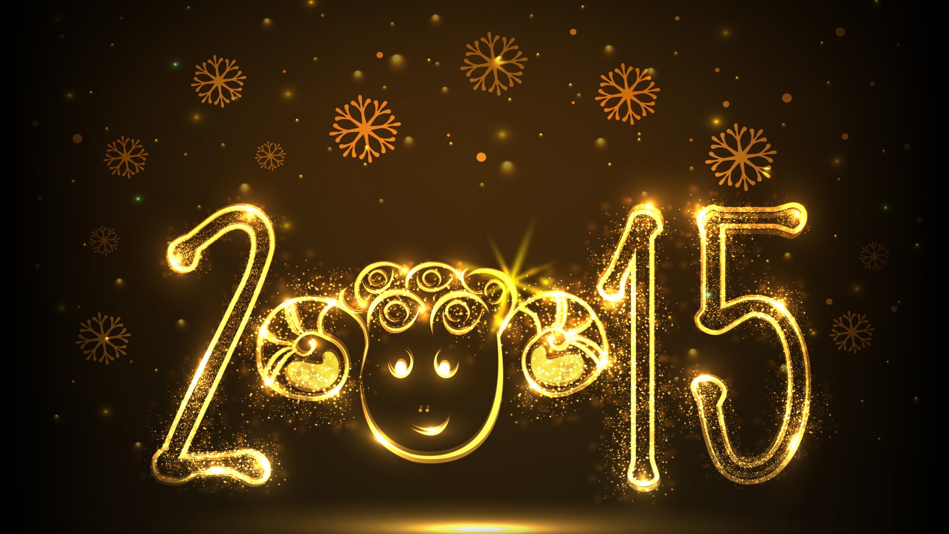 2015金色羊年，新年快乐桌面壁纸，节日气氛免费下载！
