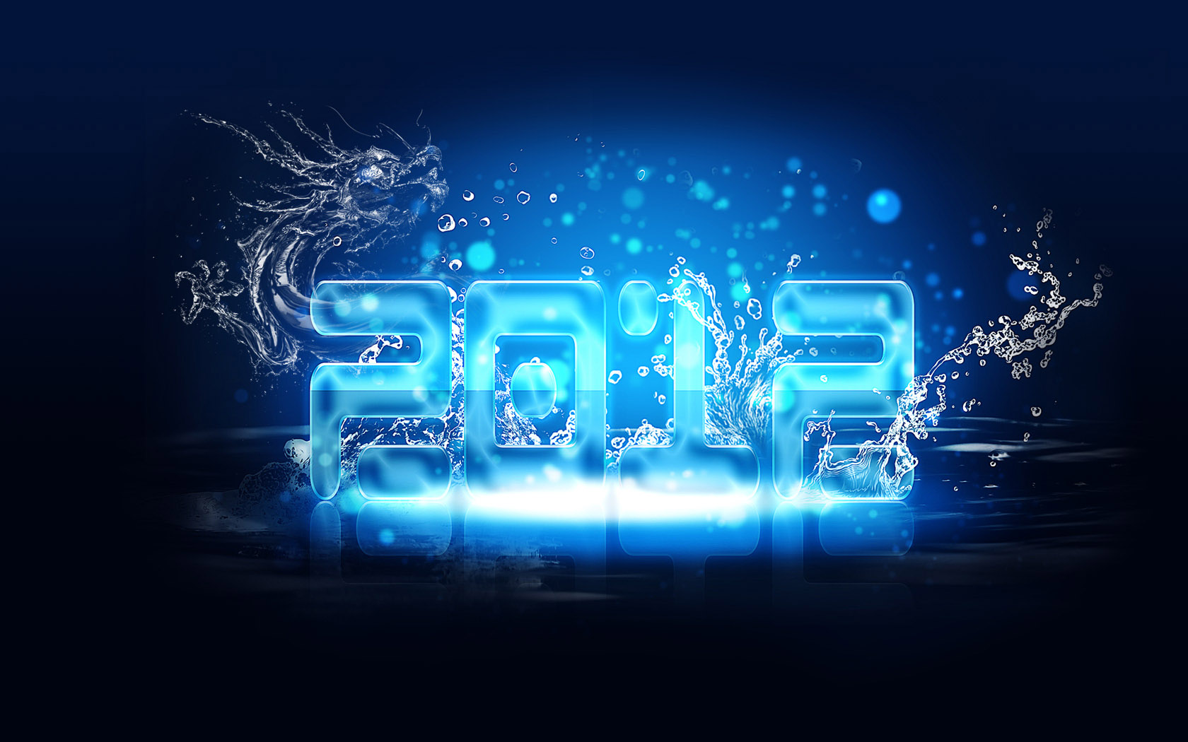 2012龙年水珠桌面壁纸，免费设计下载，精美电脑背景任你选！
