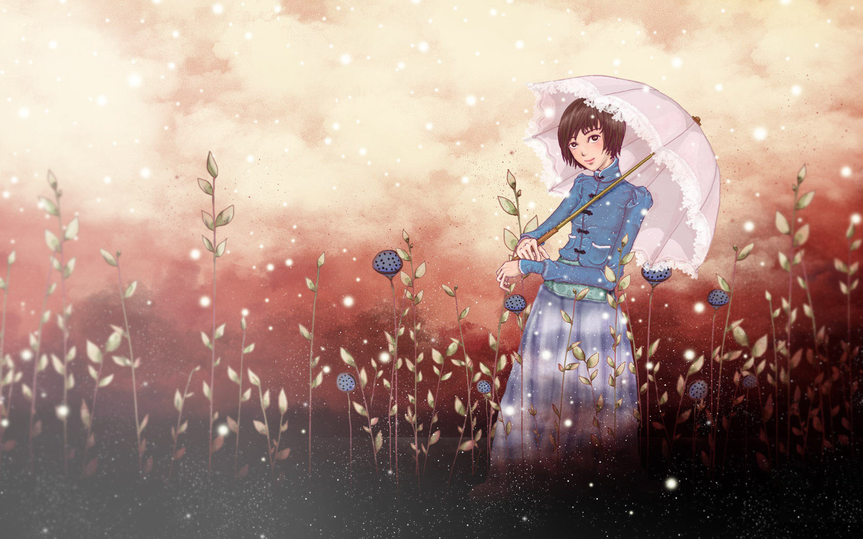 少女秘密花园，唯美桌面背景，免费电脑壁纸精选下载