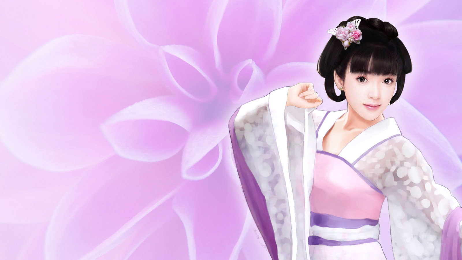 紫色古装美女图片壁纸