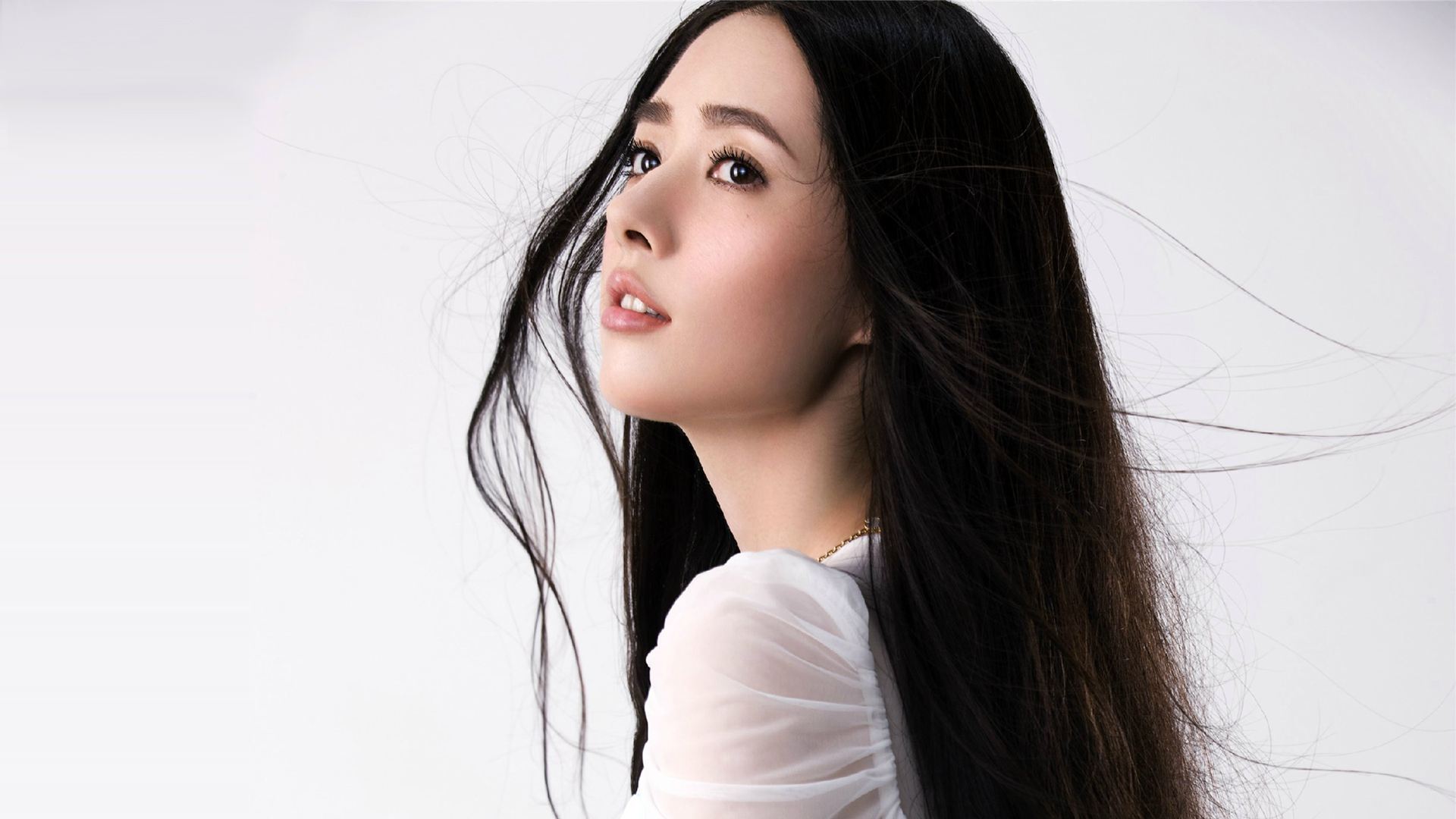 郭碧婷，完美女神，白色裙子，长发，郭碧婷桌面壁纸