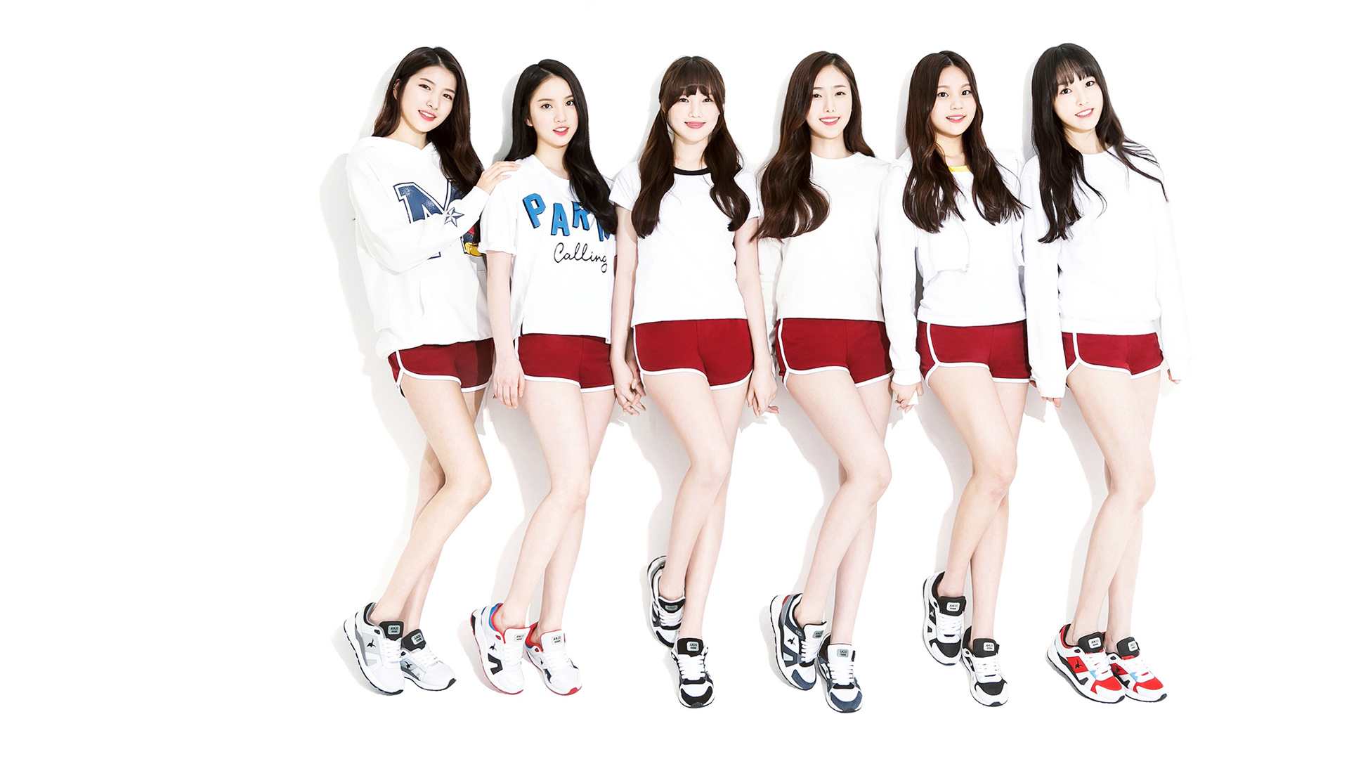 GFriend美女组合，金素晶、郑艺琳等运动装壁纸，免费电脑壁纸下载