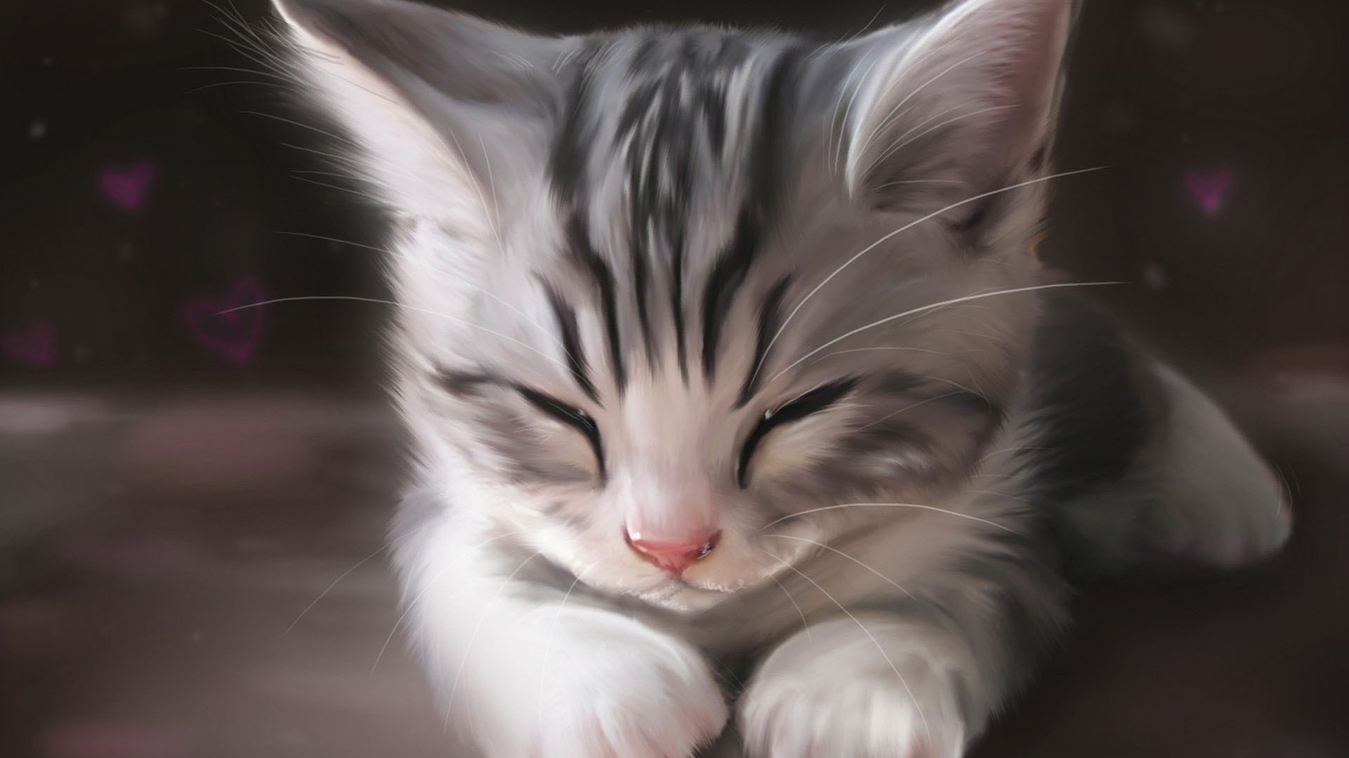 绘画佳作欣赏，精选小猫图片，打造可爱壁纸！免费电脑壁纸下载尽在此处