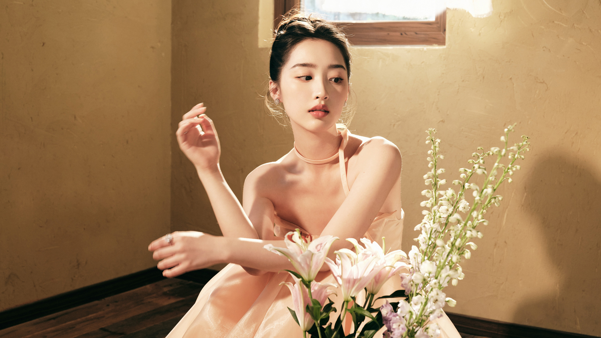 鲜花漂亮美女邓恩熙壁纸