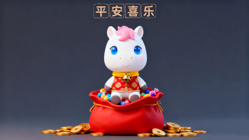 2026平安喜乐 可爱小马桌面壁纸