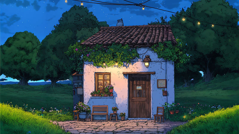 梦乡小屋宁静风景免费电脑壁纸下载