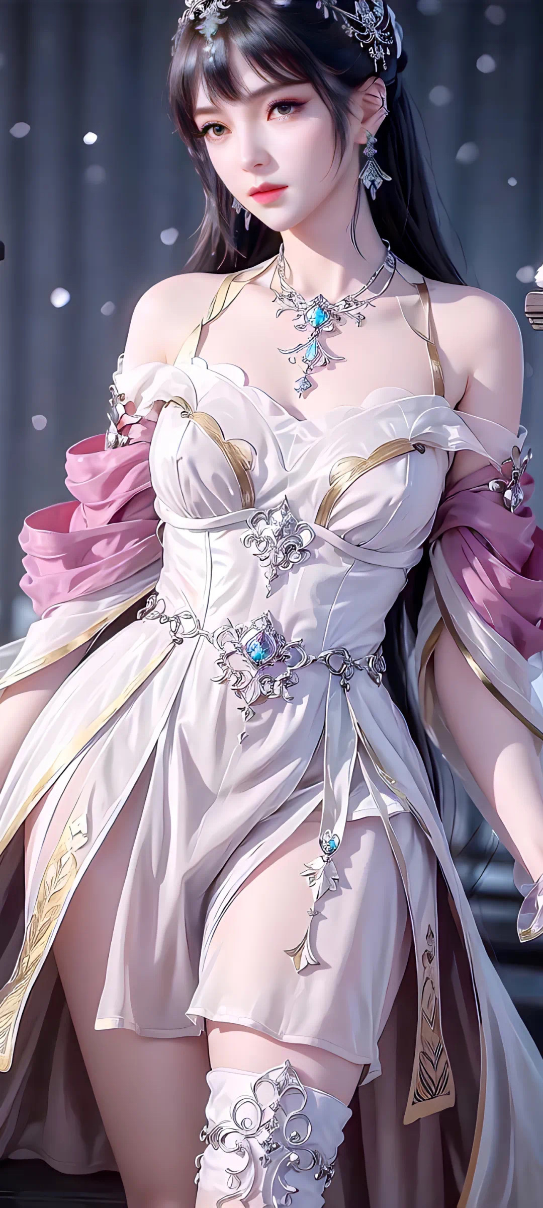 动漫美女小舞AI绘画，免费手机桌面壁纸下载