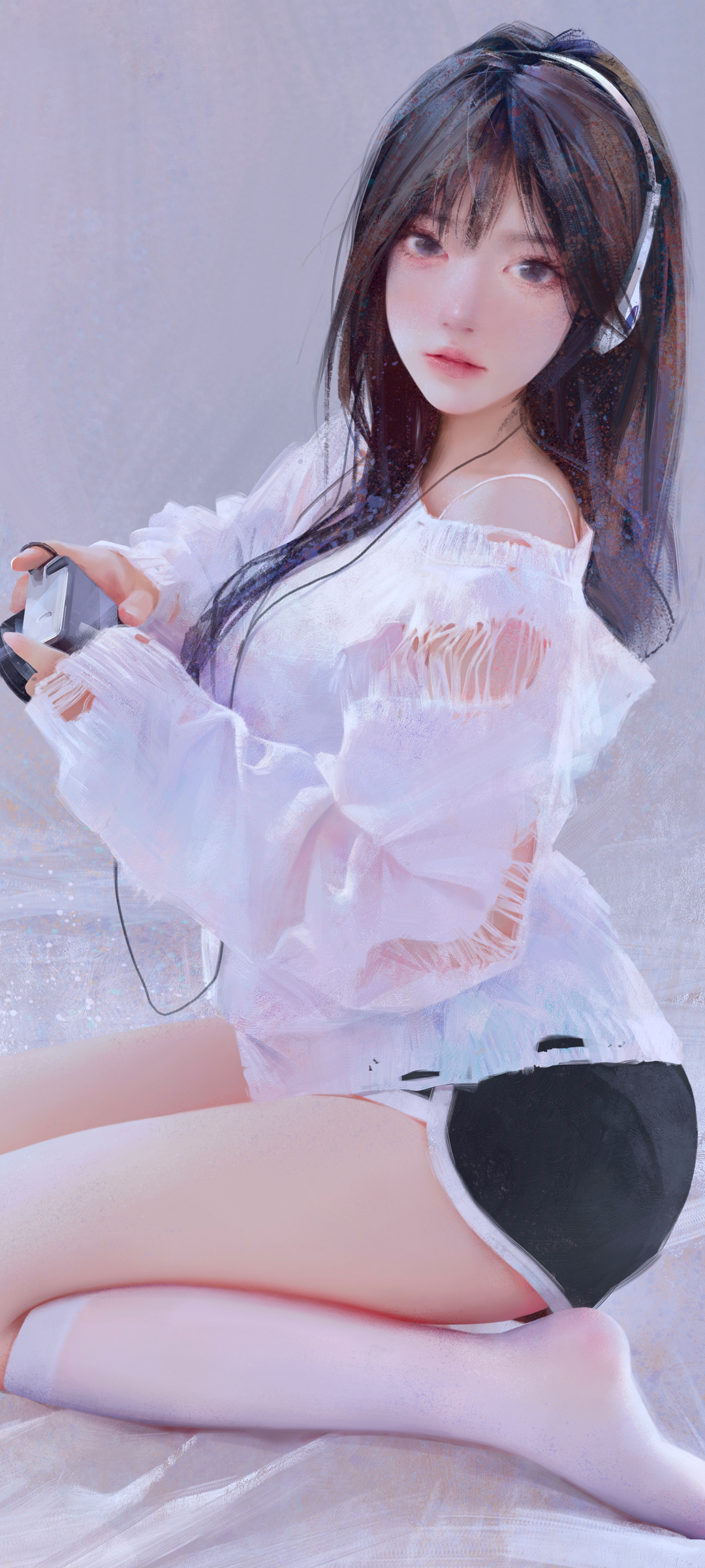 动漫女孩音乐壁纸免费下载，精美手机背景图集