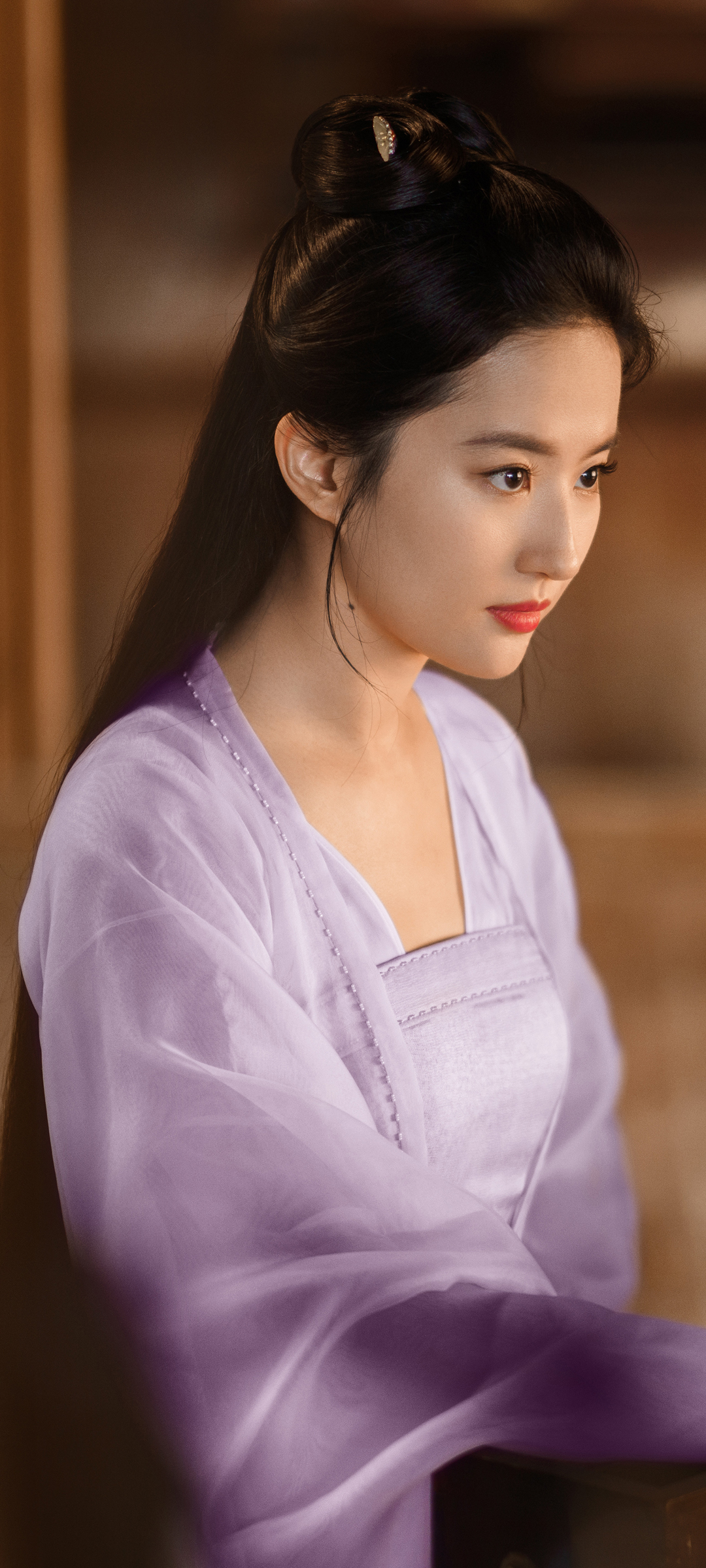 梦华录刘亦菲绝美紫衣，古风美女手机壁纸免费下载
