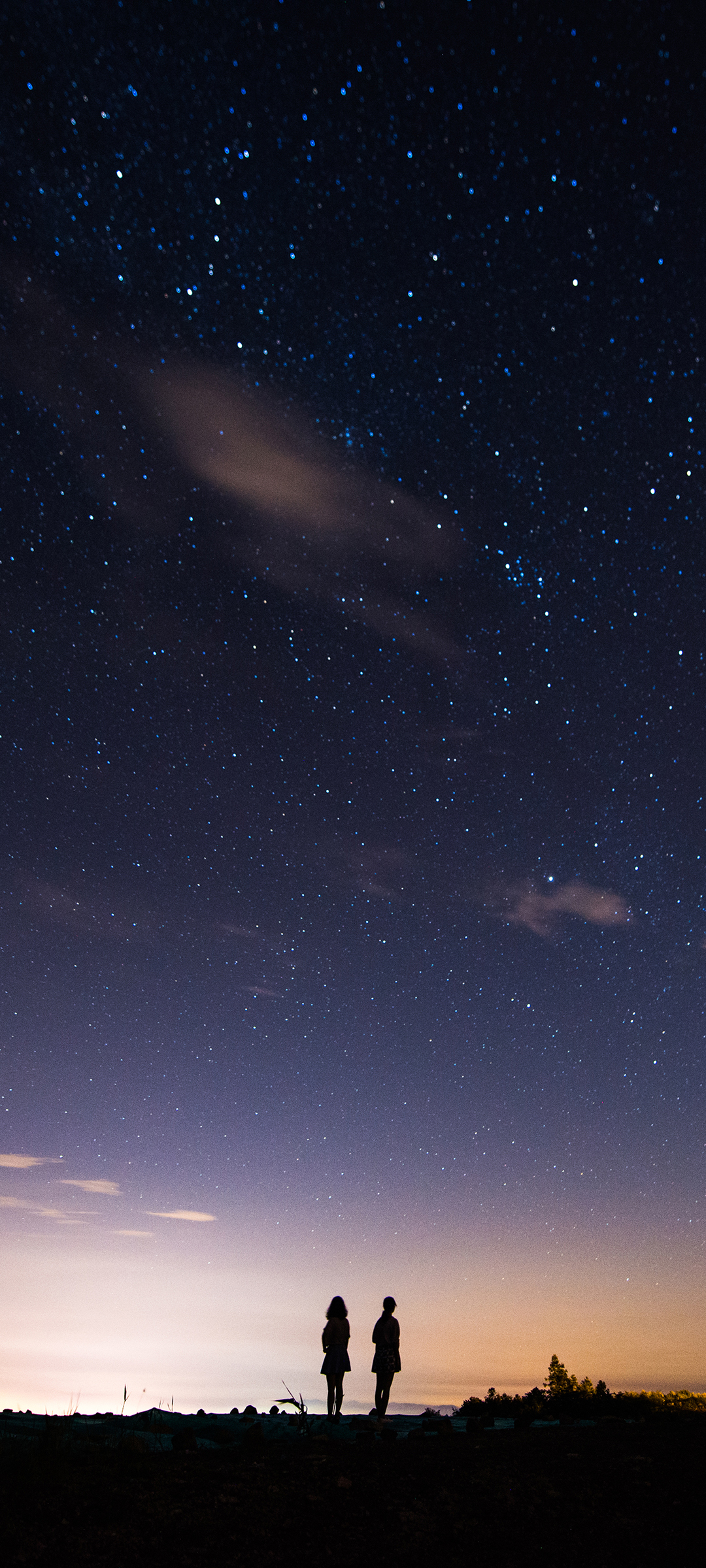 星空夜晚，双女唯美相伴，精选手机壁纸风景，免费下载尽享