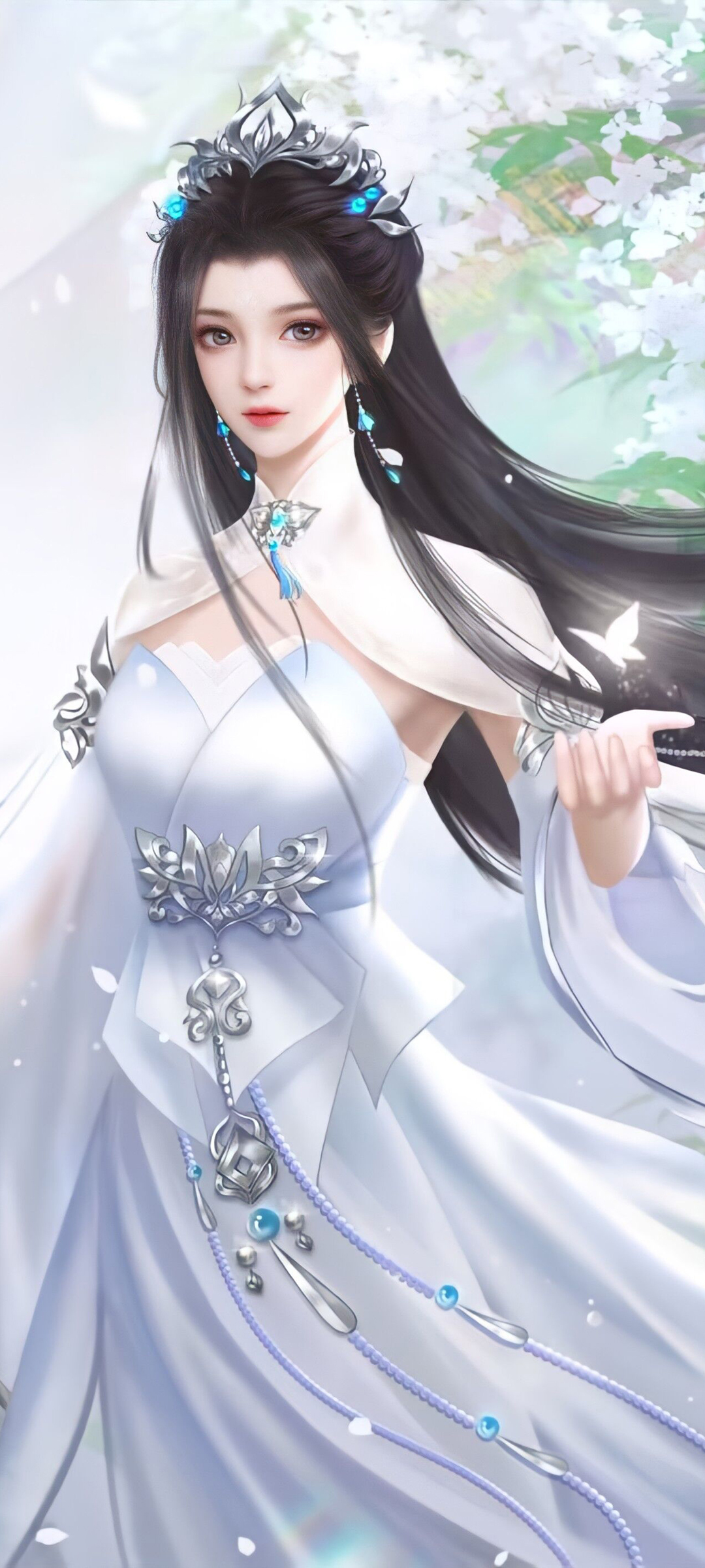陆雪琪动漫美图，唯美白裙手机壁纸，免费下载！