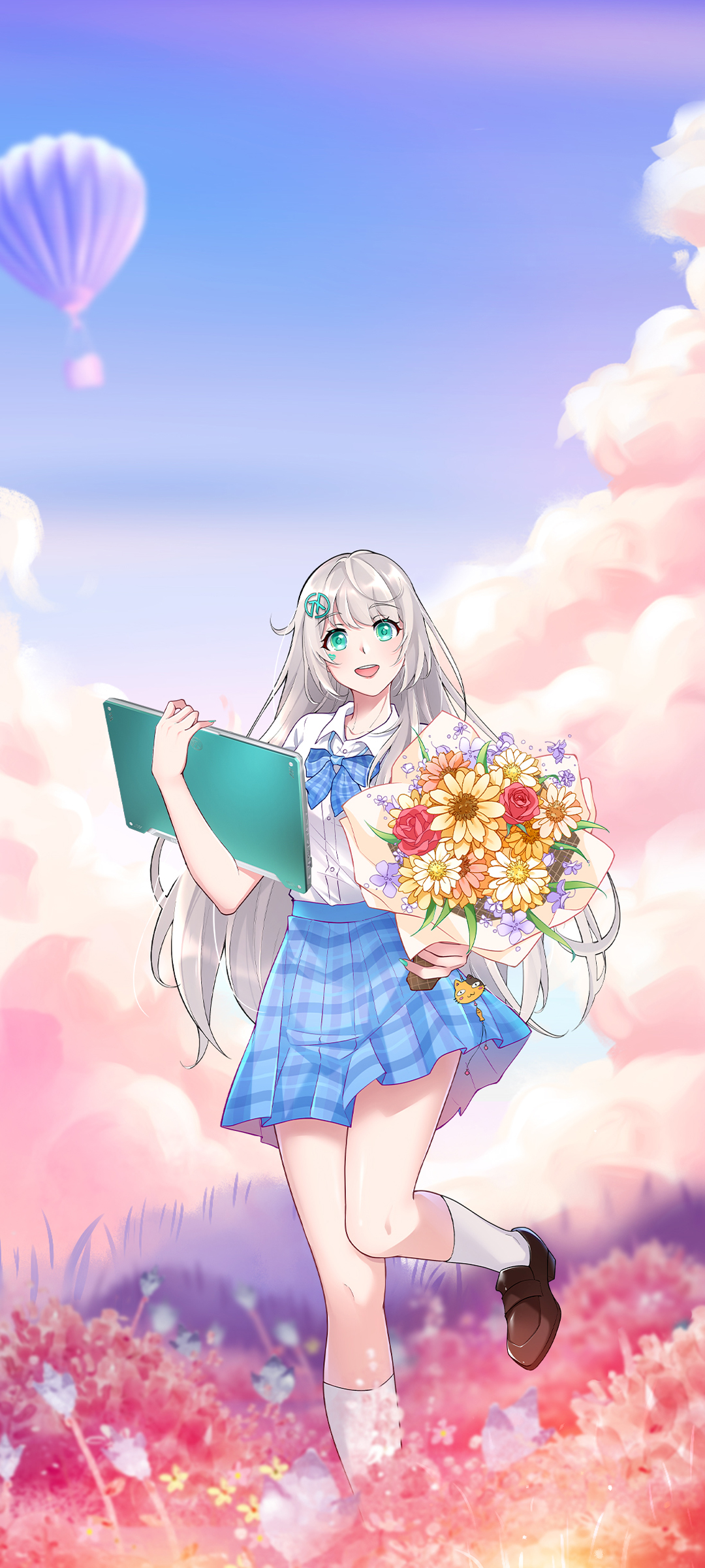 天选姬JK学妹，百褶裙美腿动漫美女，精选免费手机壁纸下载