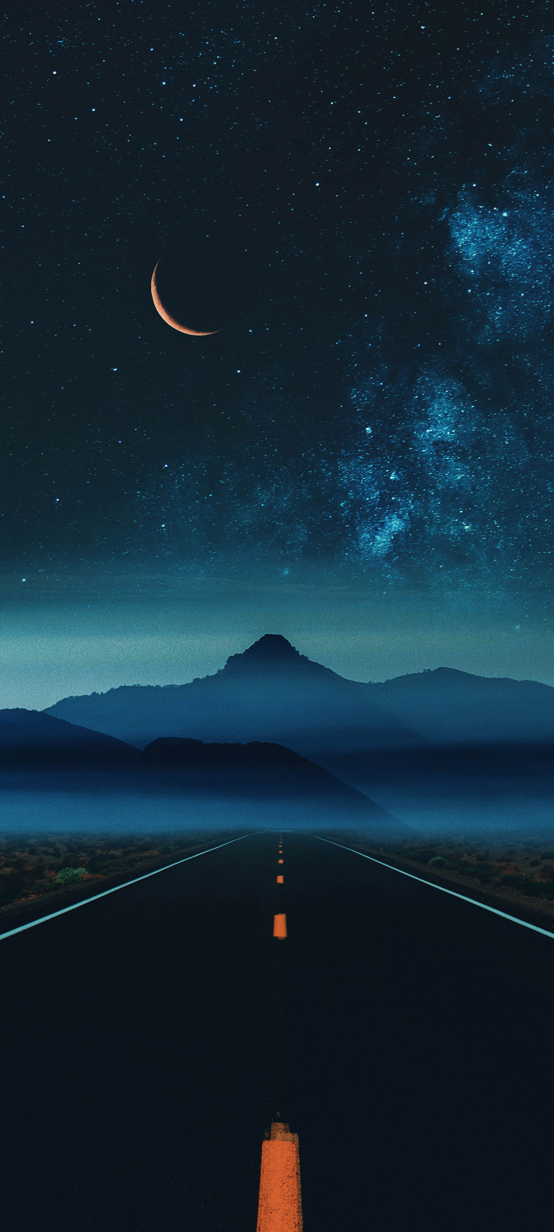 星空山景公路夜，绝美手机壁纸免费下载，畅享自然之美