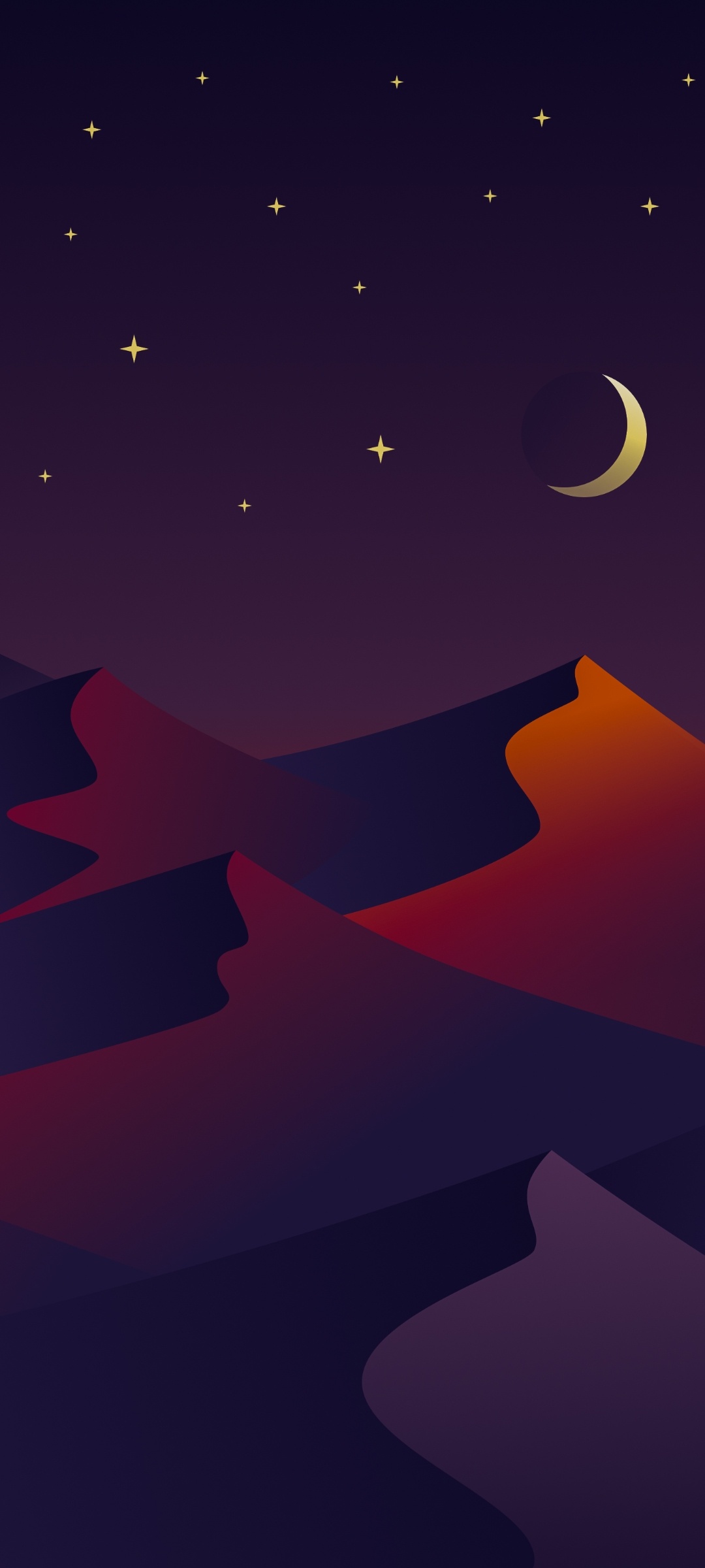 沙漠之夜，全屏美景，免费手机壁纸下载，打造炫酷桌面风景
