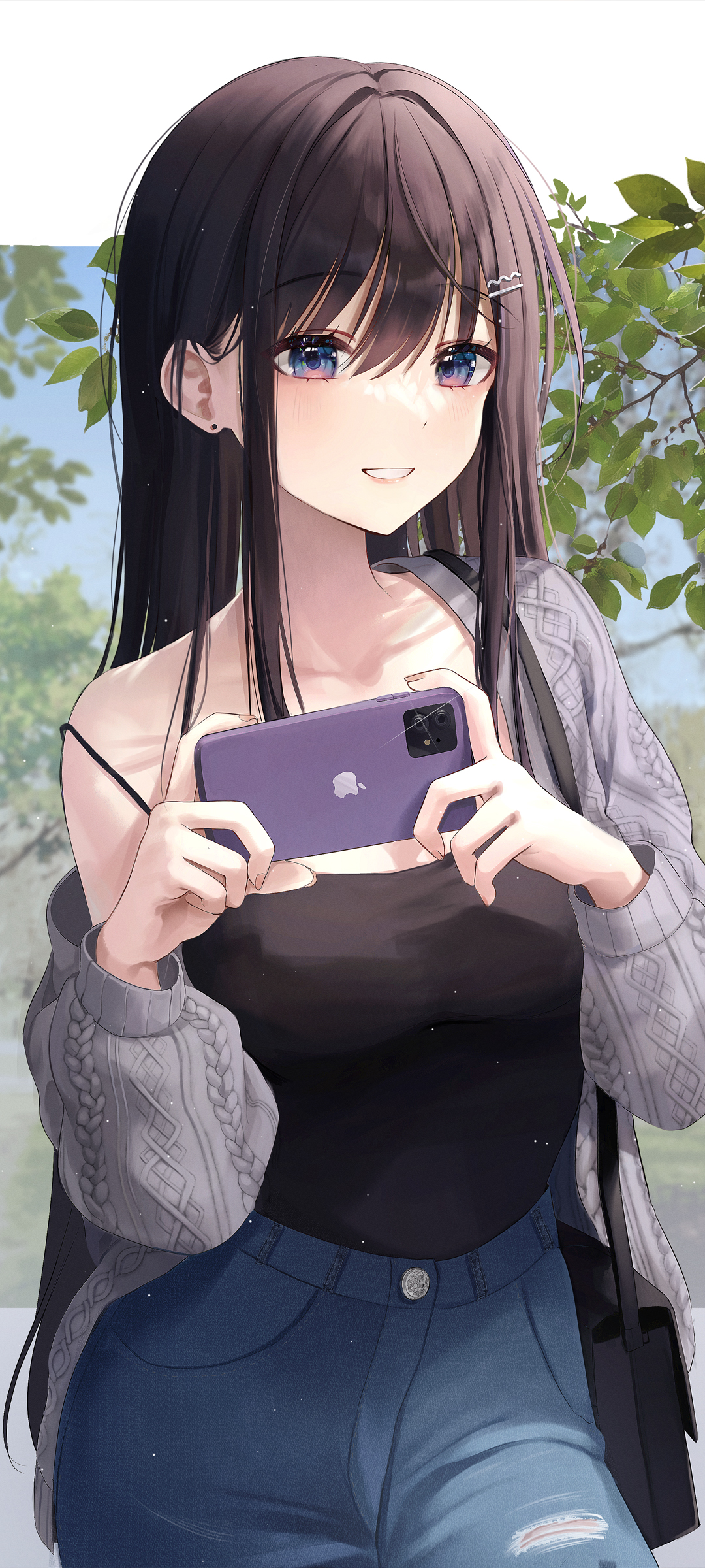 动漫美女手机壁纸，长发飘飘，精选免费下载