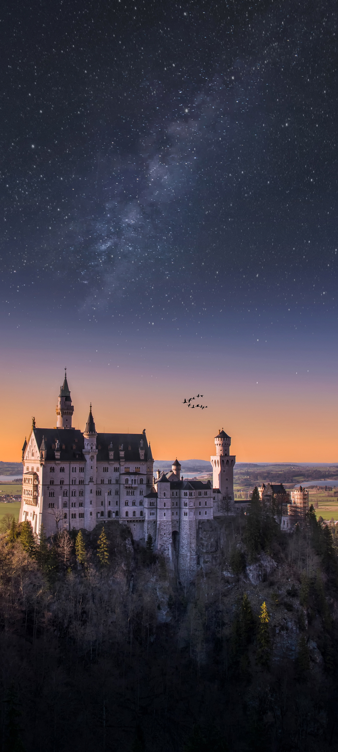 新天鹅城堡星空美景，绝美手机壁纸，免费下载尽享！