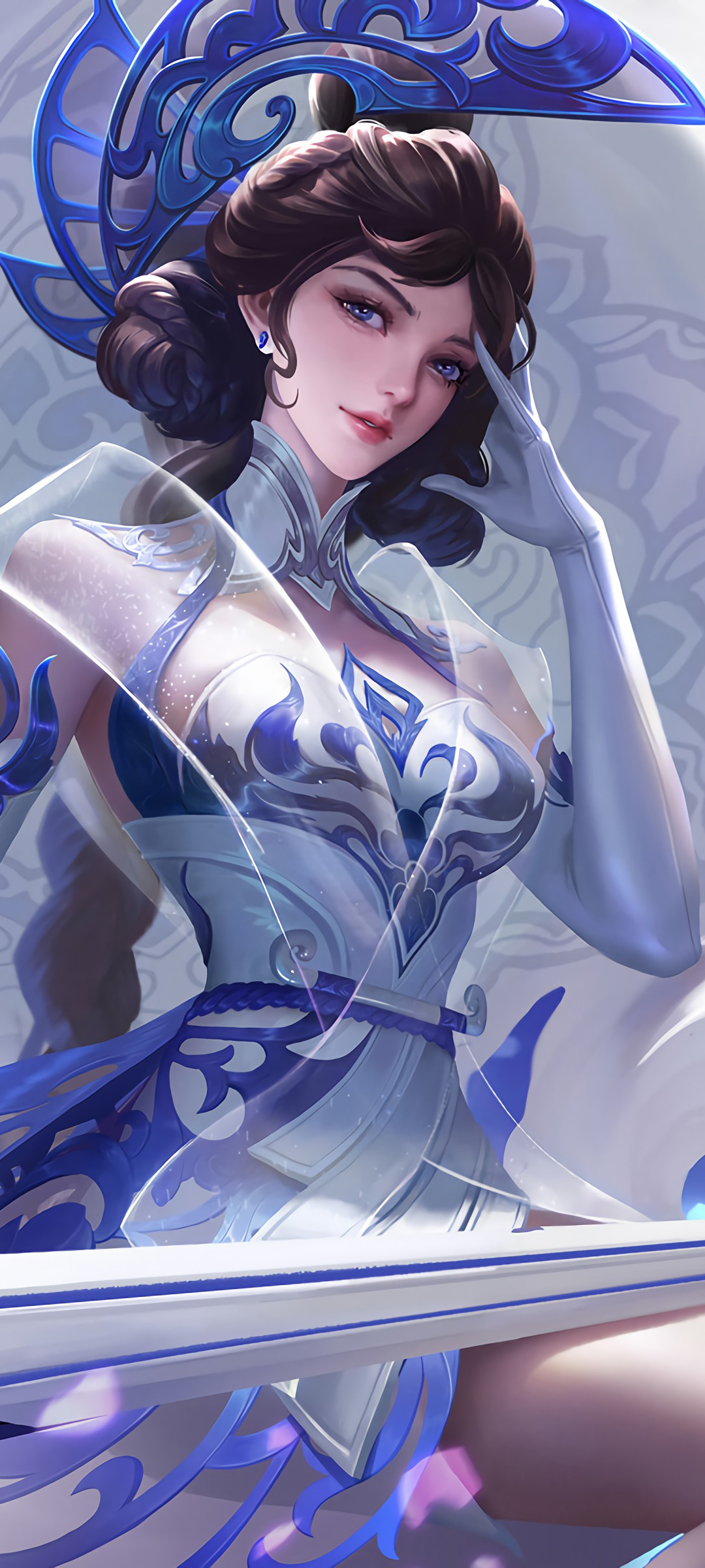 王者荣耀露娜瓷语鉴心全屏壁纸，免费下载，精美手机背景
