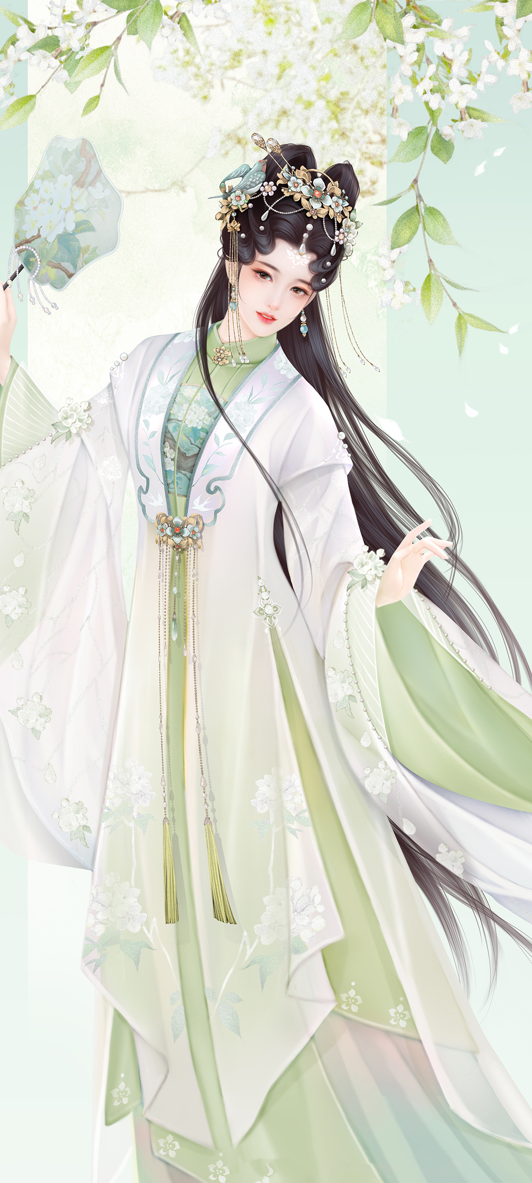 古风美女手绘壁纸，清新古装，动漫手机图片免费下载