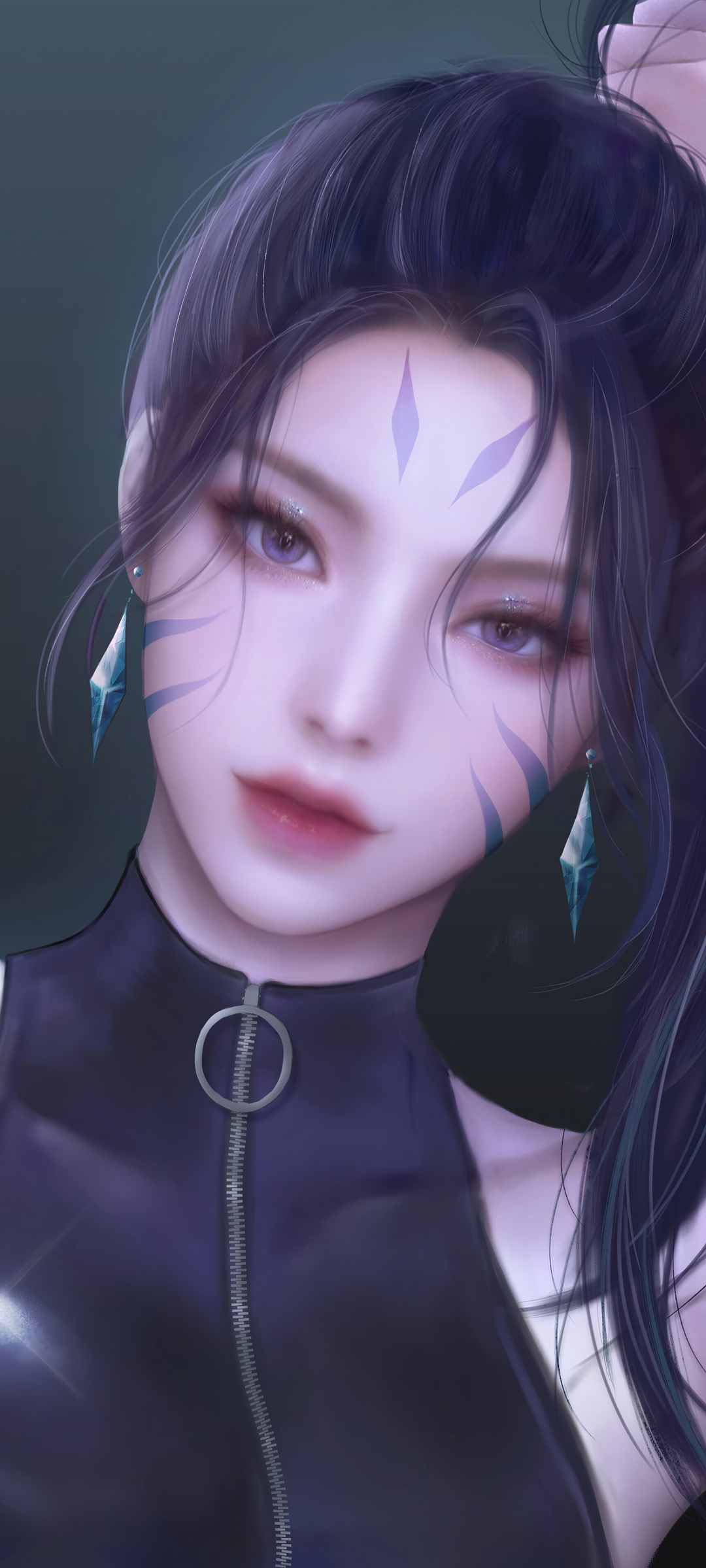LOL英雄联盟，虚空之女卡莎KDA THE BADDEST同人全屏手机壁纸，免费下载！