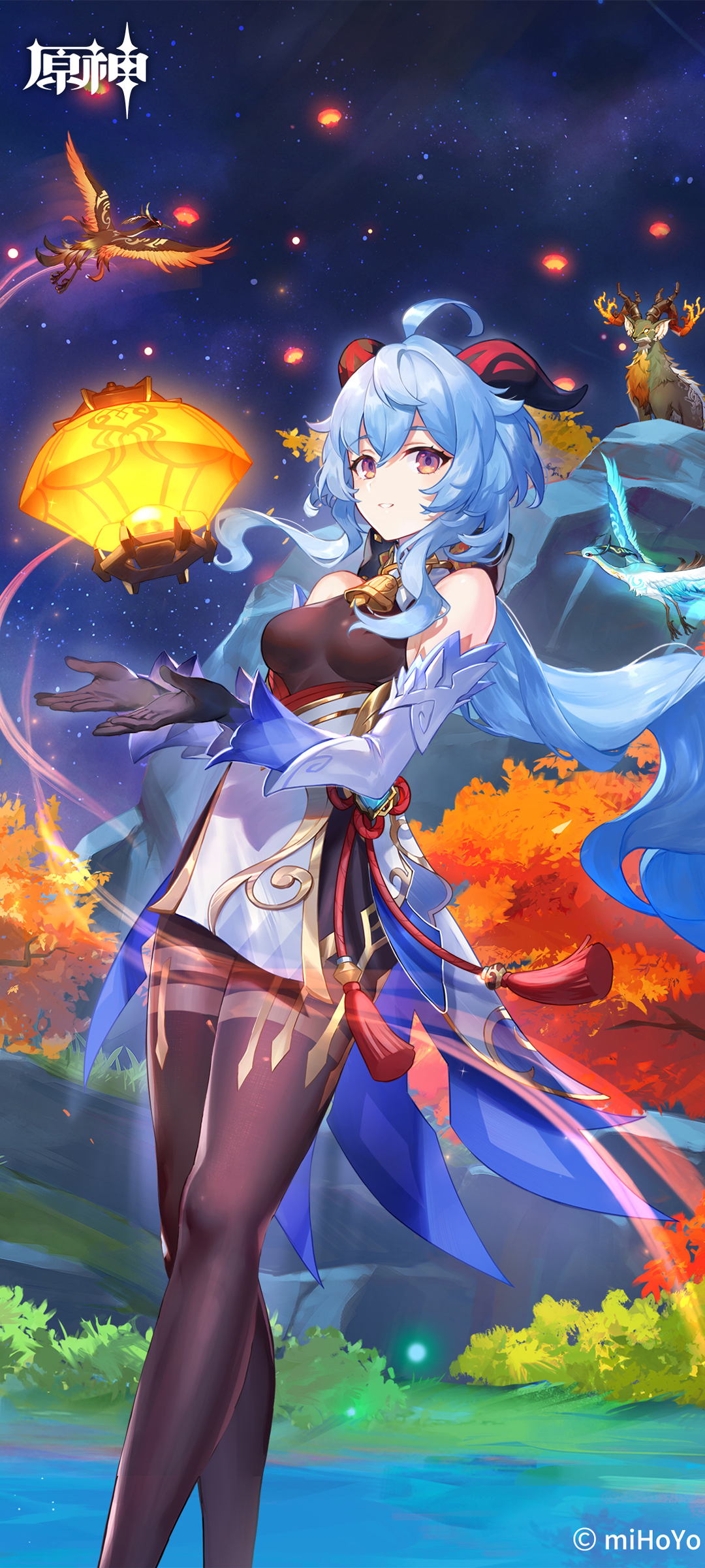 原神·磬弦华夜奏，甘雨绝美动漫壁纸，手机免费下载