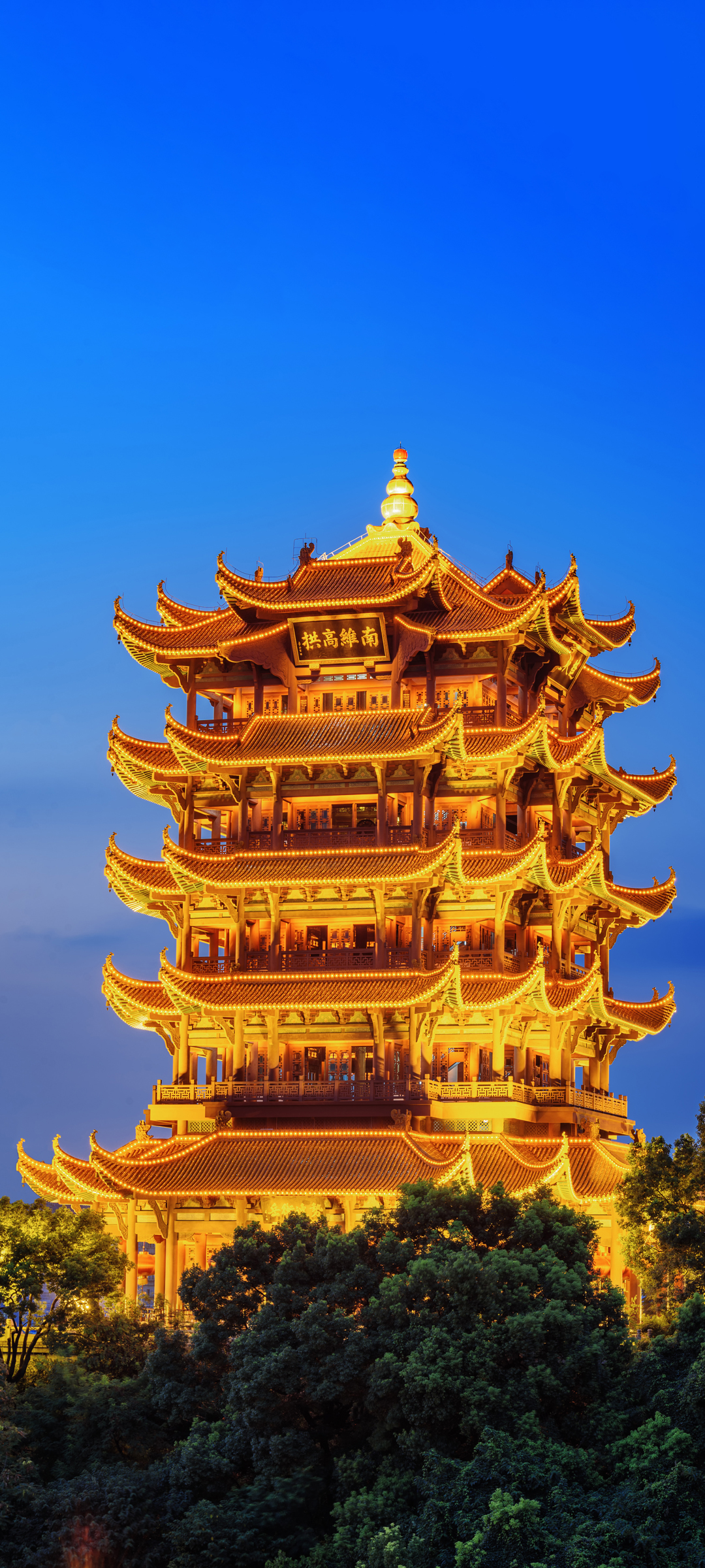 南维高拱楼与黄鹤楼高清手机壁纸，免费下载