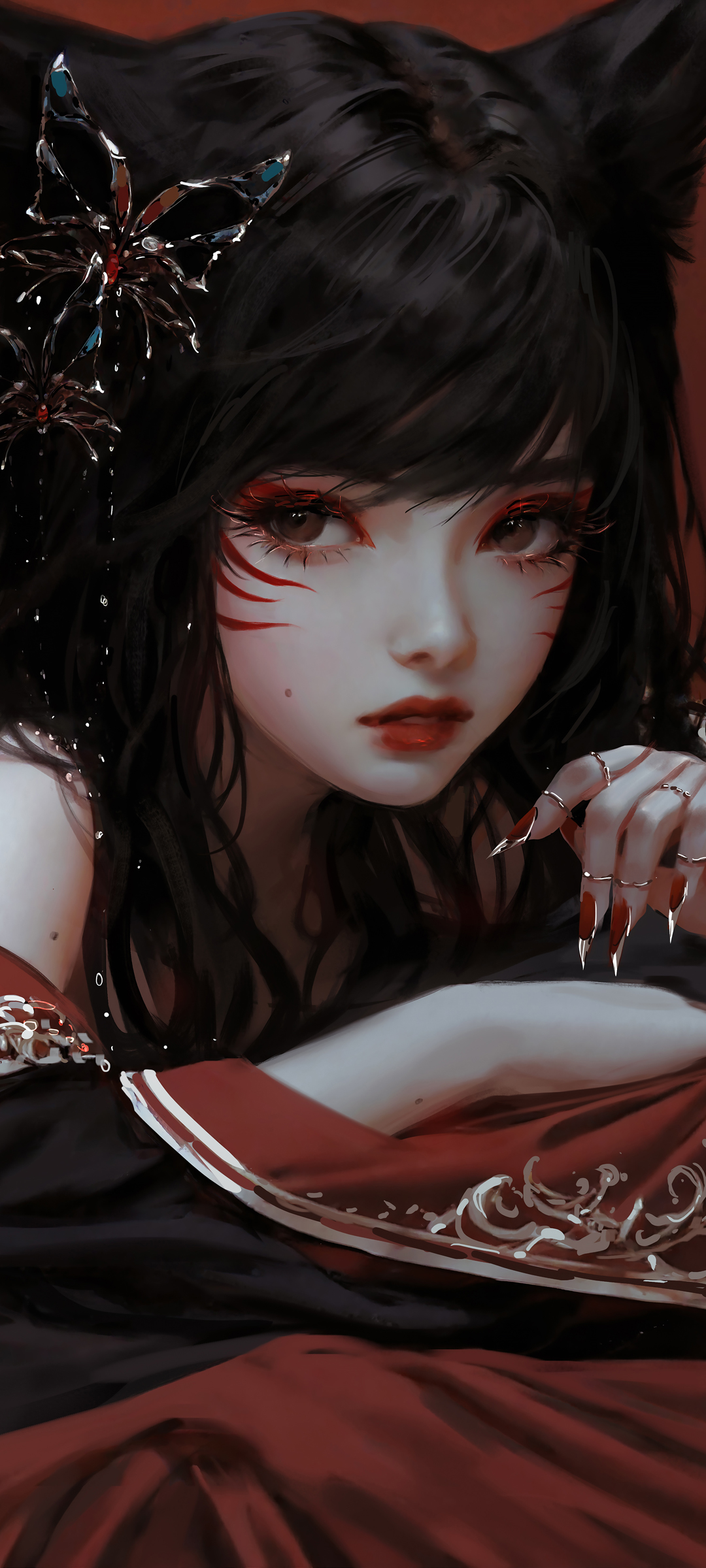 少女阿狸兽耳厚涂，免费高清动漫手机壁纸下载