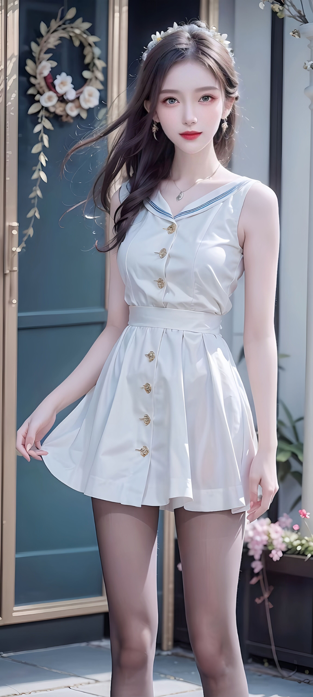 AI绘画佳作，白衣美女动漫壁纸，免费下载，手机美化必备！