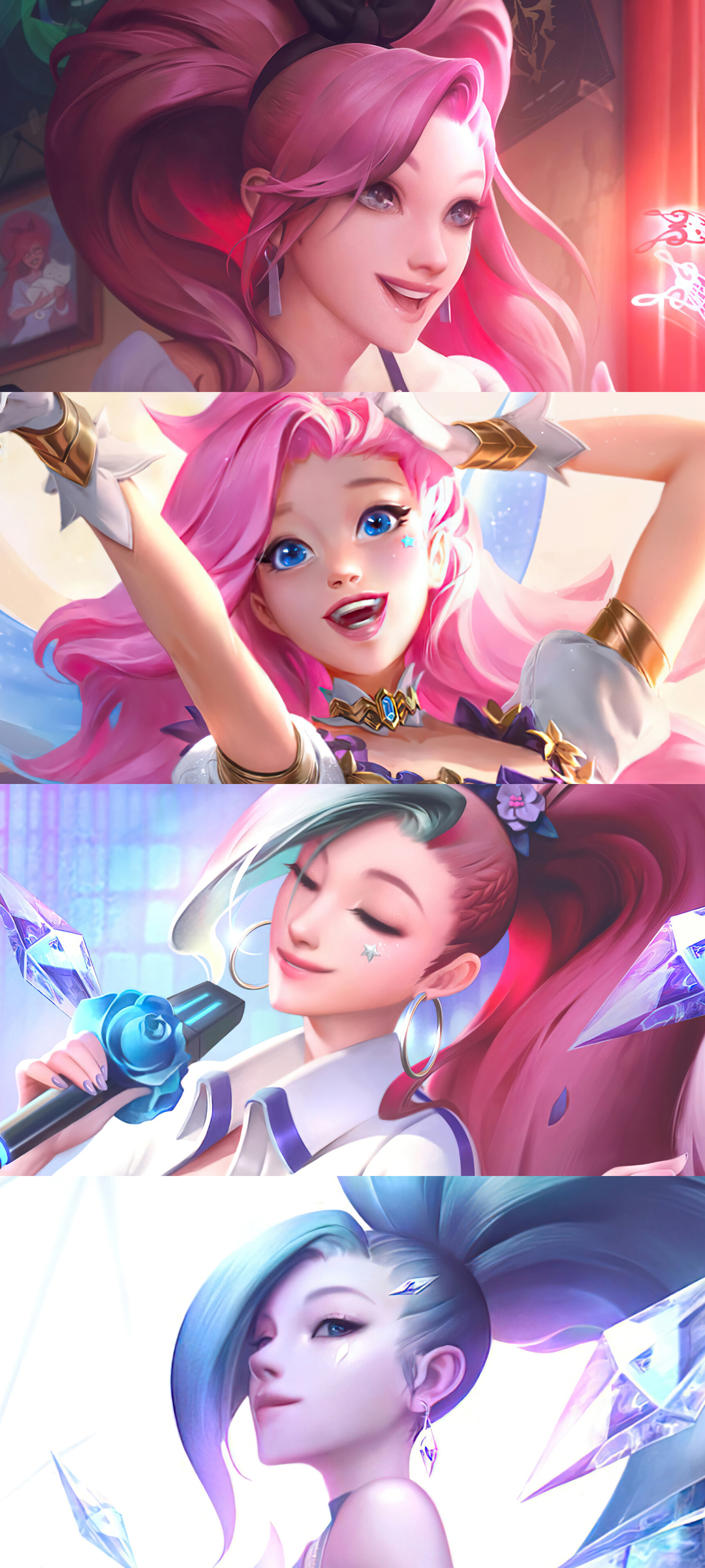 LOL英雄联盟，星籁歌姬萨勒芬妮原画，KDA全屏手机壁纸，免费下载！