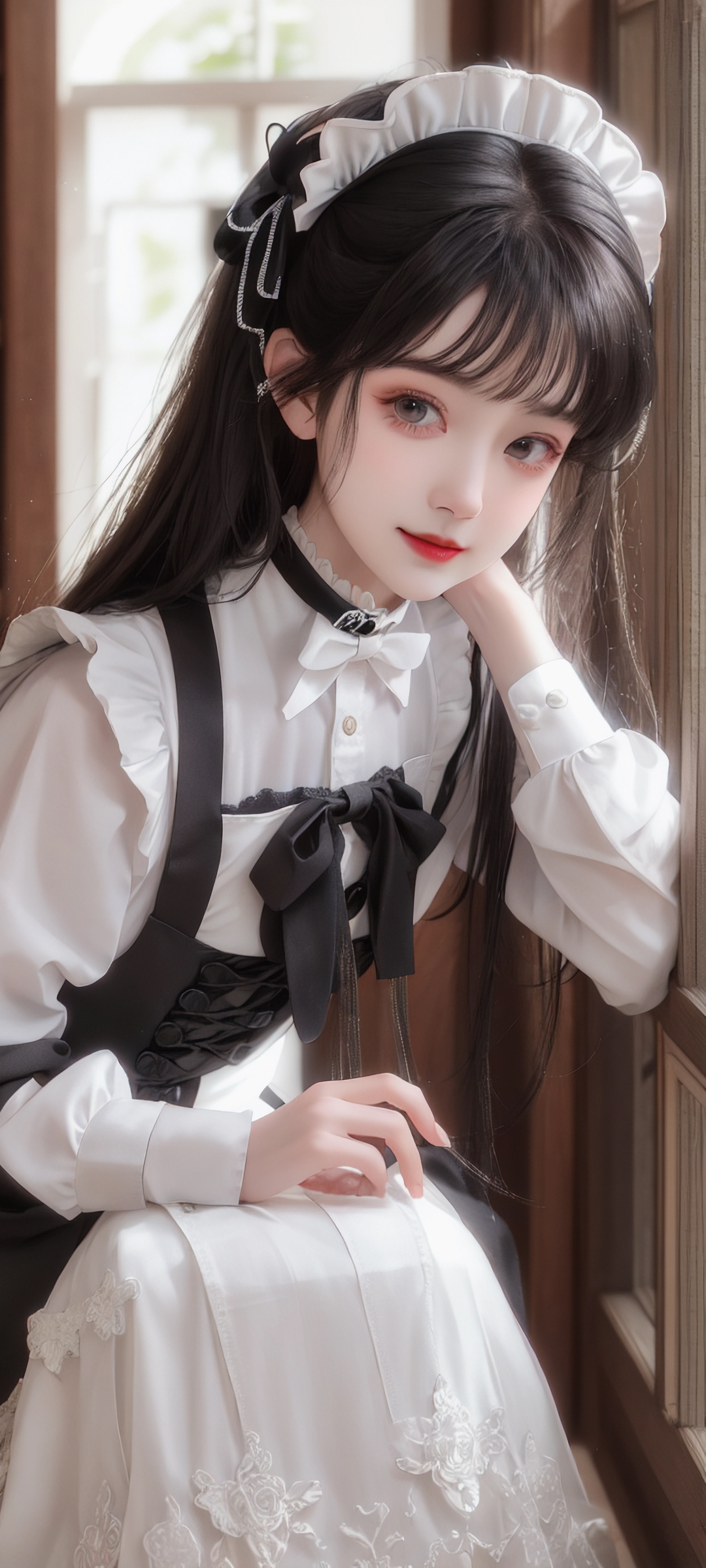 AI动漫美女女仆，高清手机壁纸免费下载，畅享动漫美学！