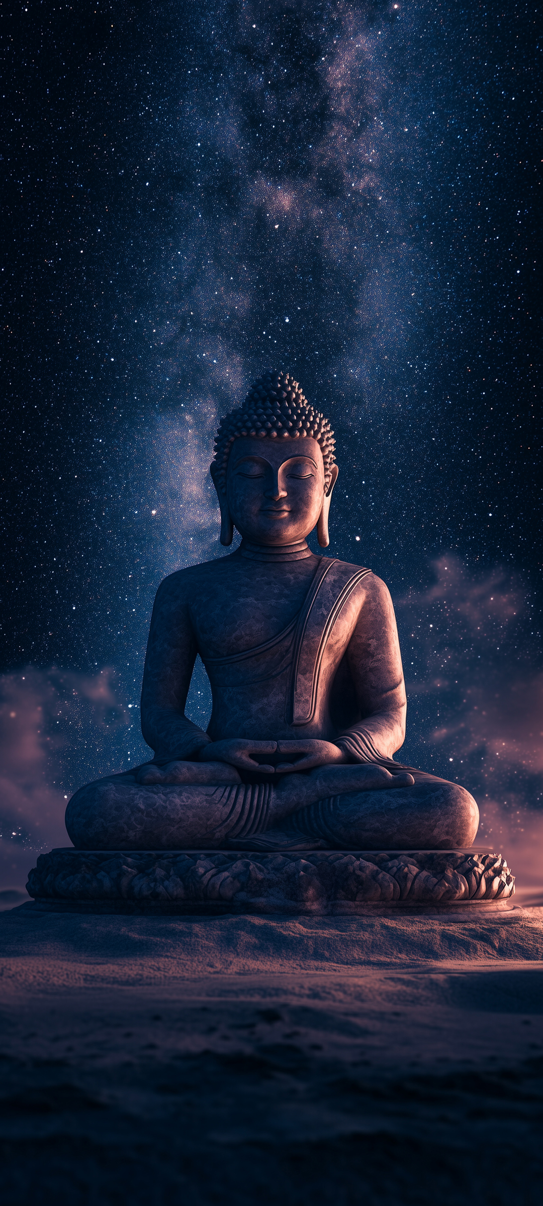 菩萨打坐于星空手机壁纸，免费宗教壁纸下载