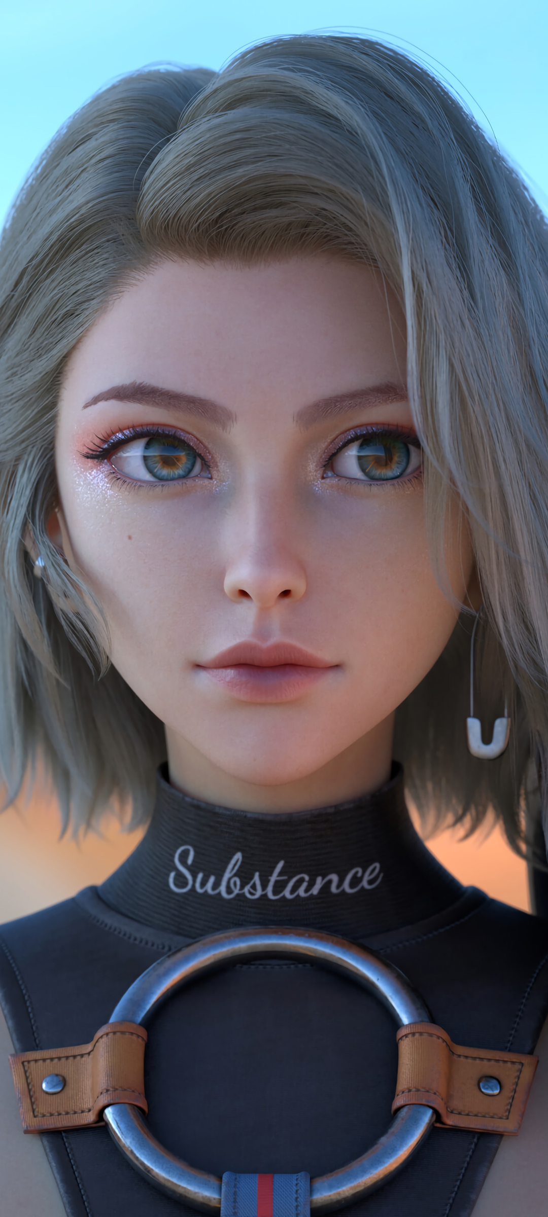 3D动漫女孩短发美颜壁纸，全屏高清免费下载，手机专属美化新选择