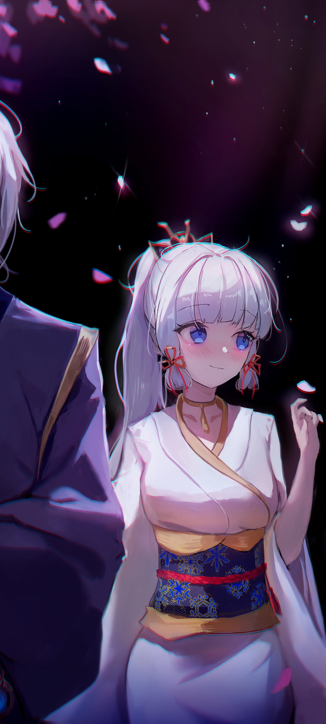 神里绫华浴衣绝美壁纸，原神动漫风格，免费手机壁纸下载