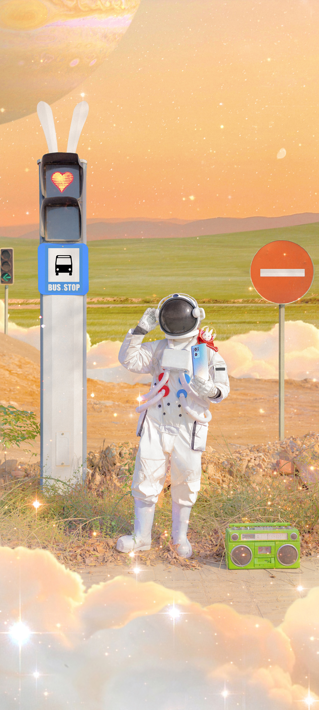 兔梦星旅，宇航员高清动漫壁纸，免费下载畅享手机新装