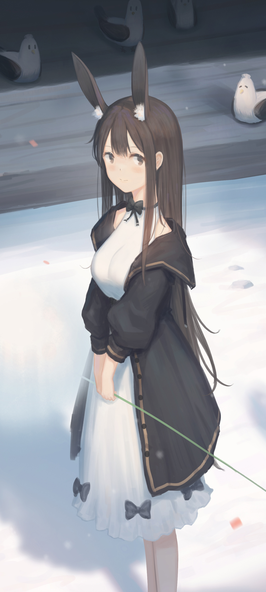 雪庭女孩与兽耳鸟语，全屏动漫壁纸，免费下载尽享