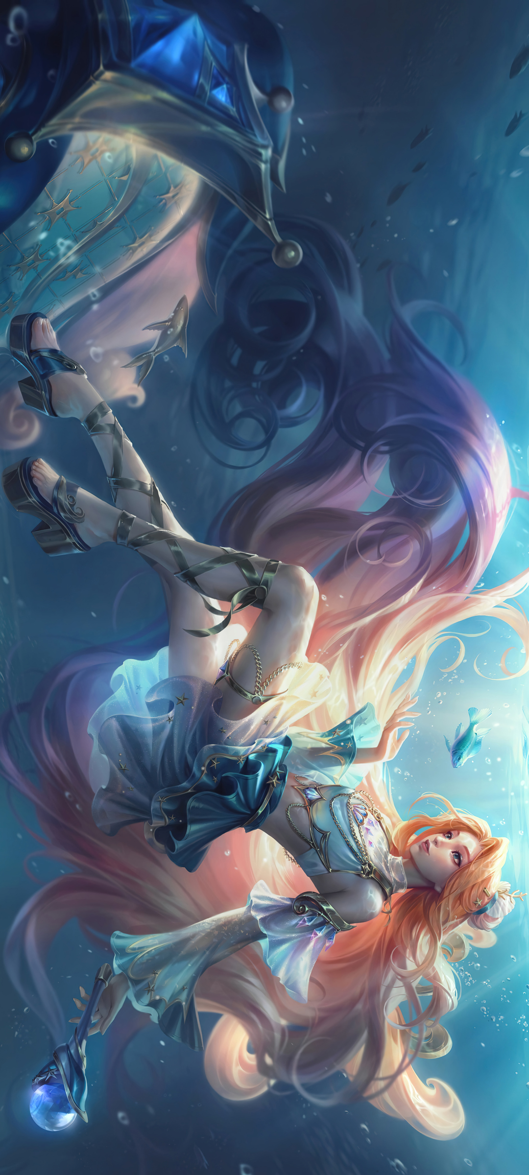 英雄联盟，星籁歌姬萨勒芬妮至臻版，海洋之歌主题，免费高清手机壁纸下载