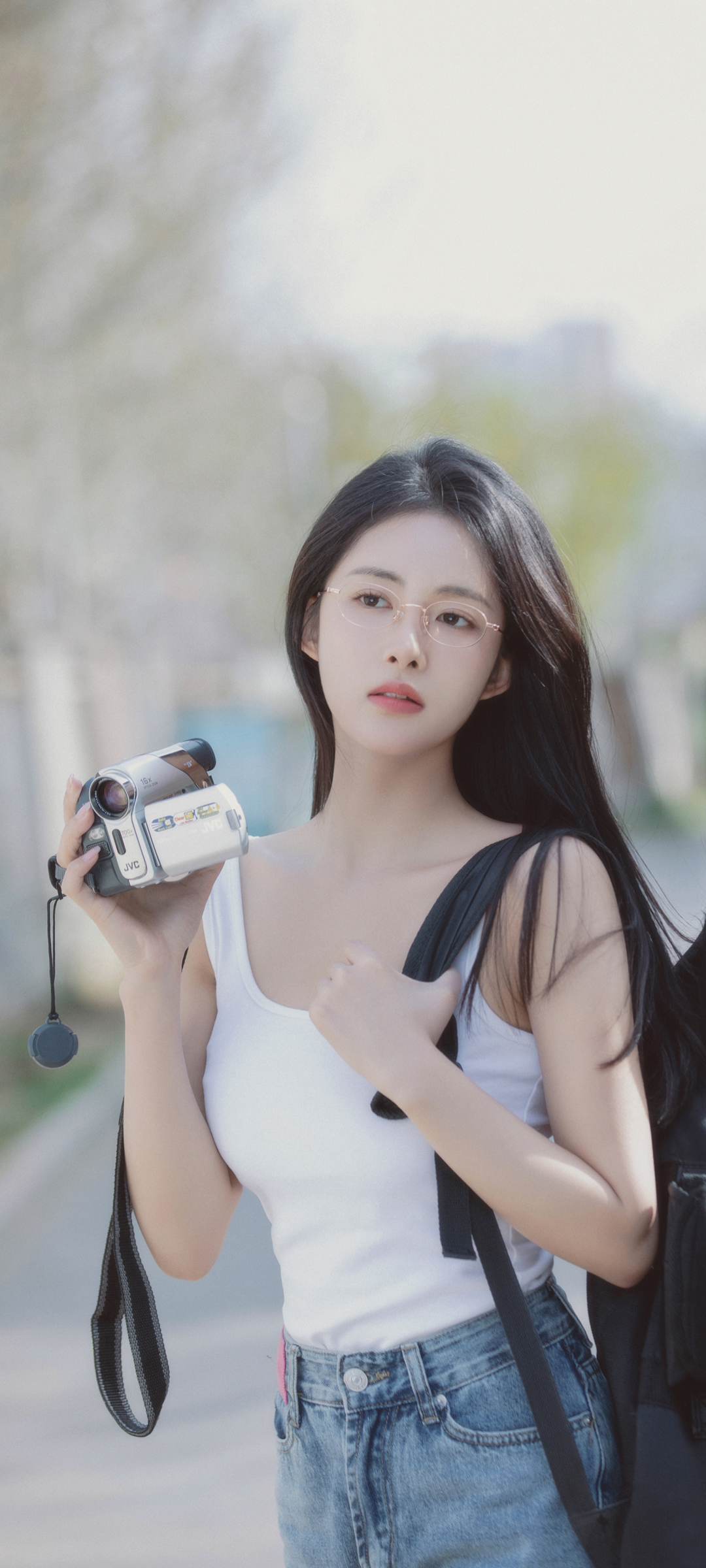 美丽瞬间，林晚儿精选相机壁纸，美女手机壁纸免费下载
