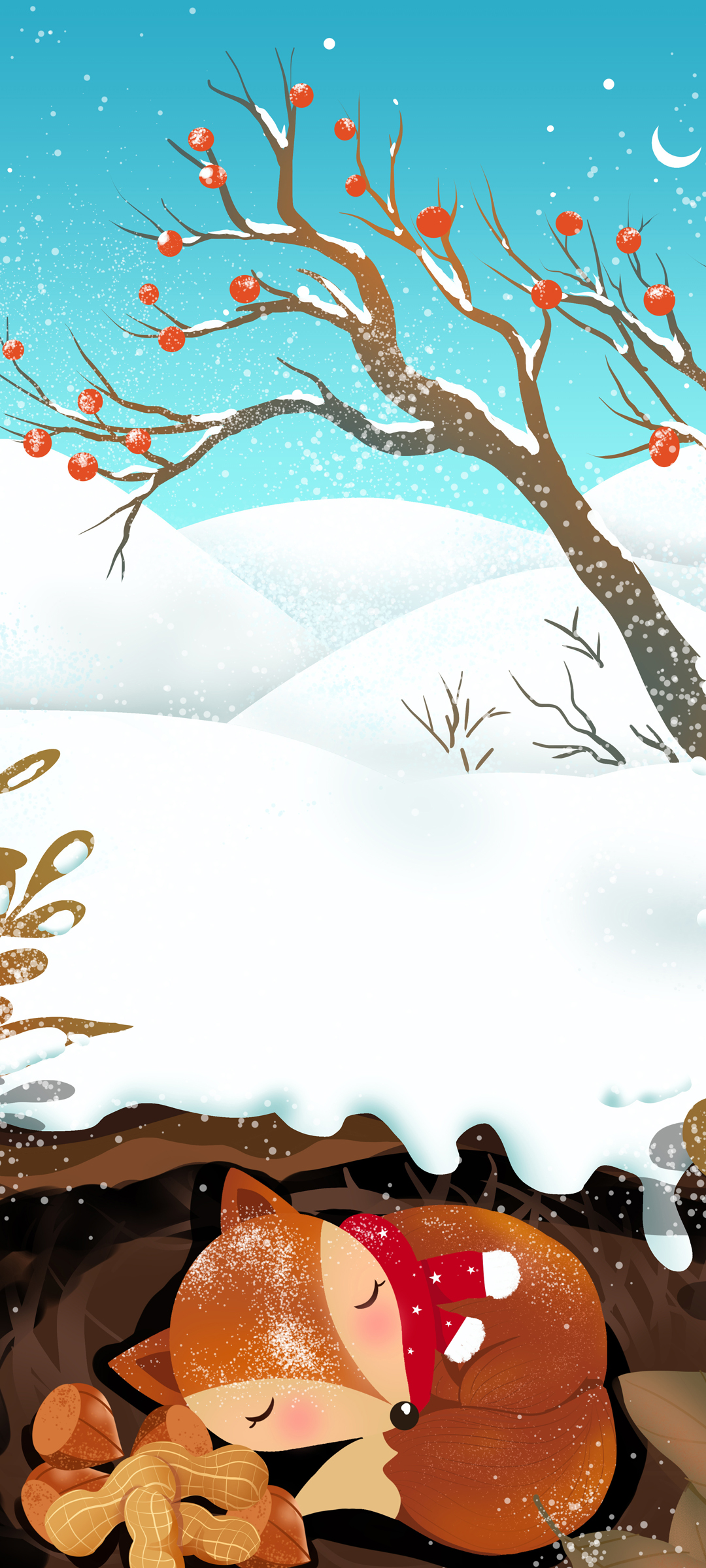 小雪时节，可爱狐狸坚果相伴，精选动物桌面壁纸，免费下载美化手机！