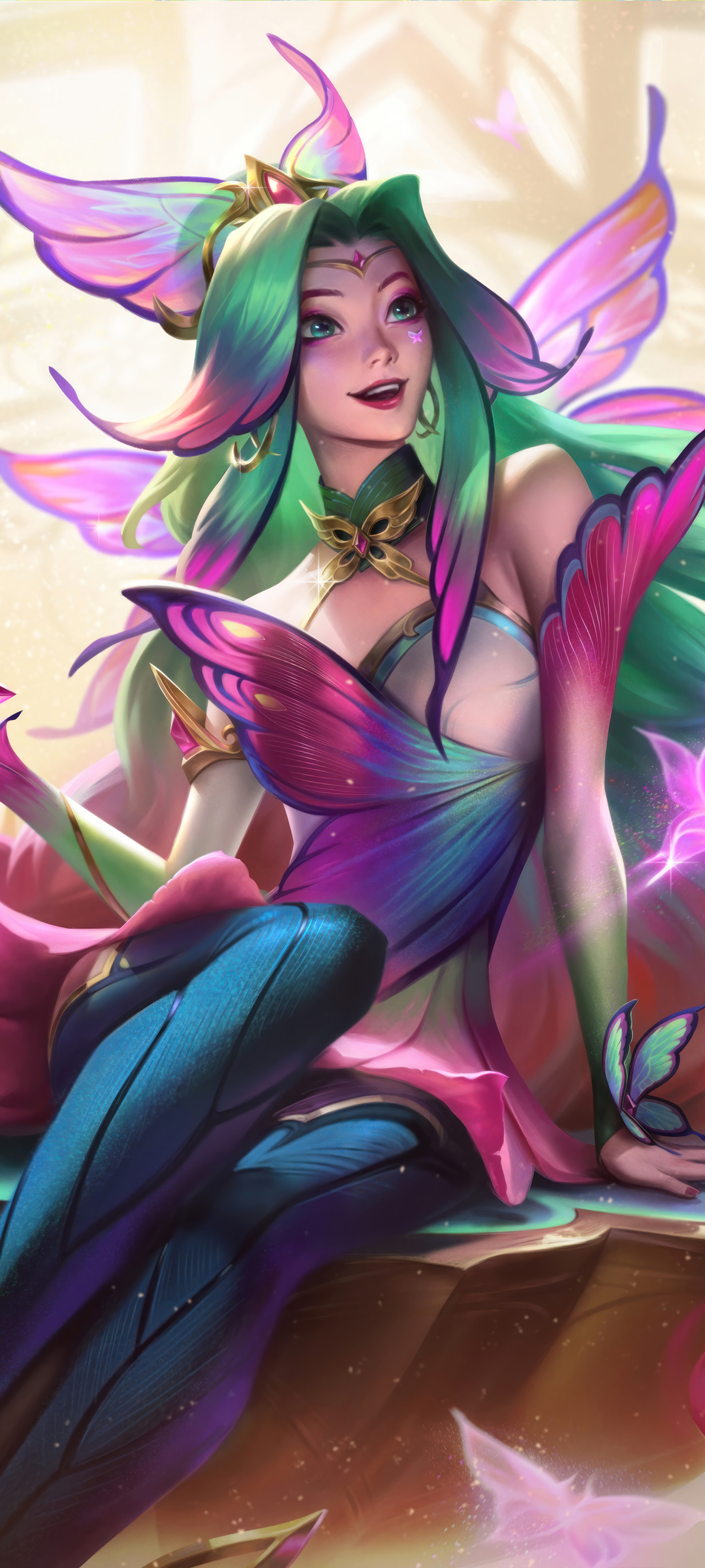 LOL英雄联盟，星籁歌姬萨勒芬妮，唯美花仙子手机壁纸，免费下载！