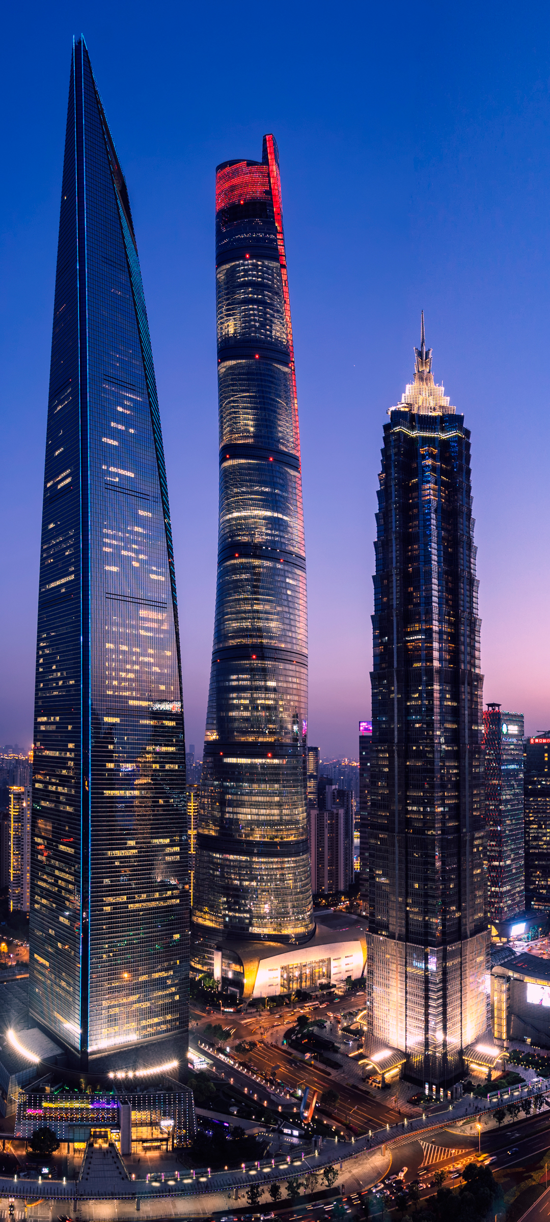 陆家嘴璀璨夜景，高清全屏手机壁纸，免费下载欣赏