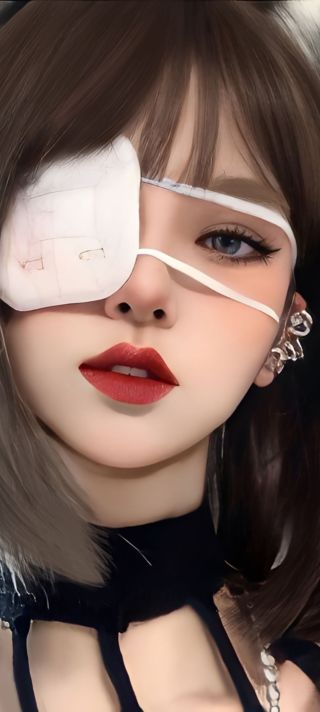 免费下载，兽耳波波头美女眼罩动漫手机壁纸，个性又迷人！